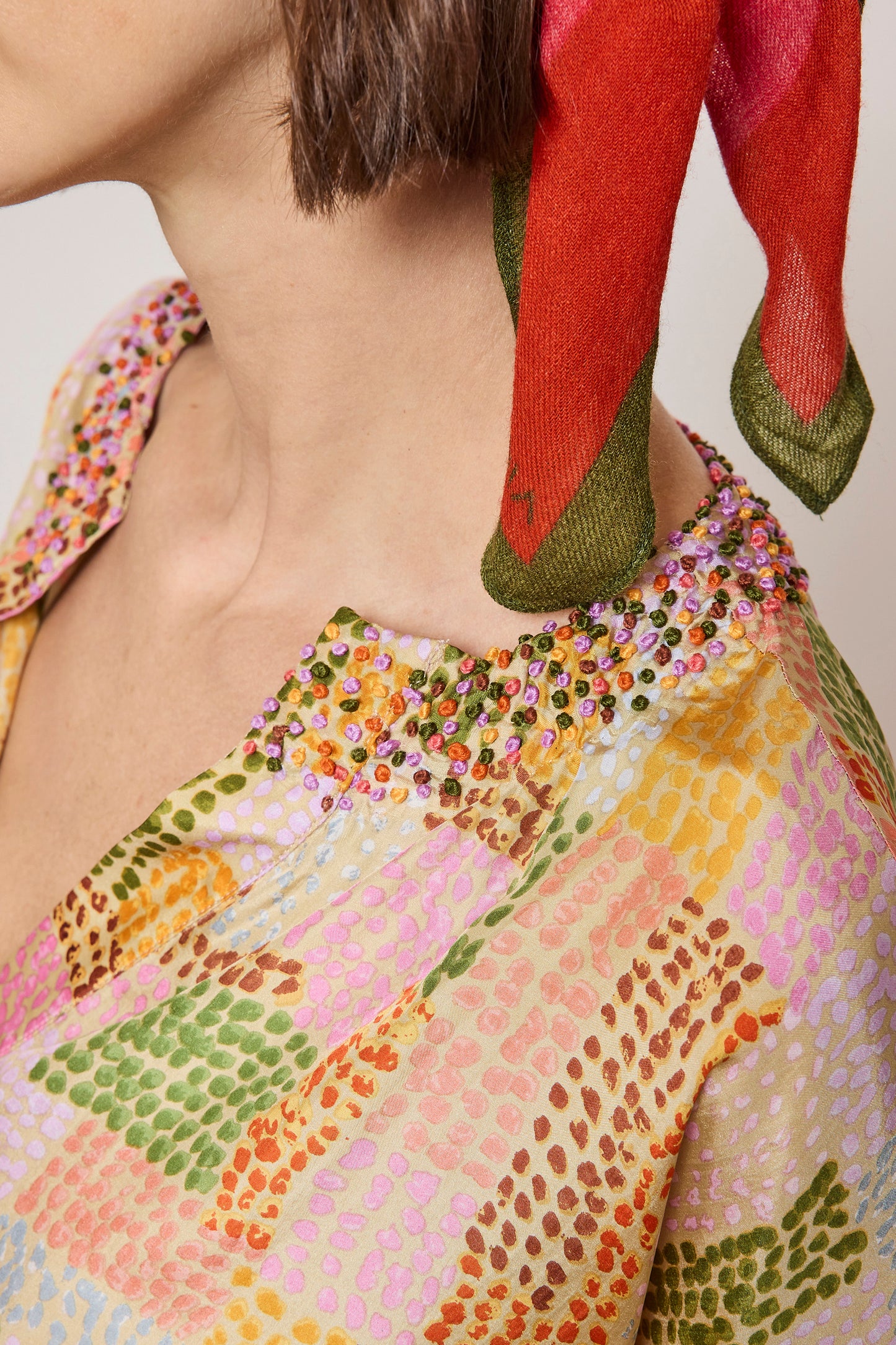 SILK ABORIGINAL TOP BEIGE