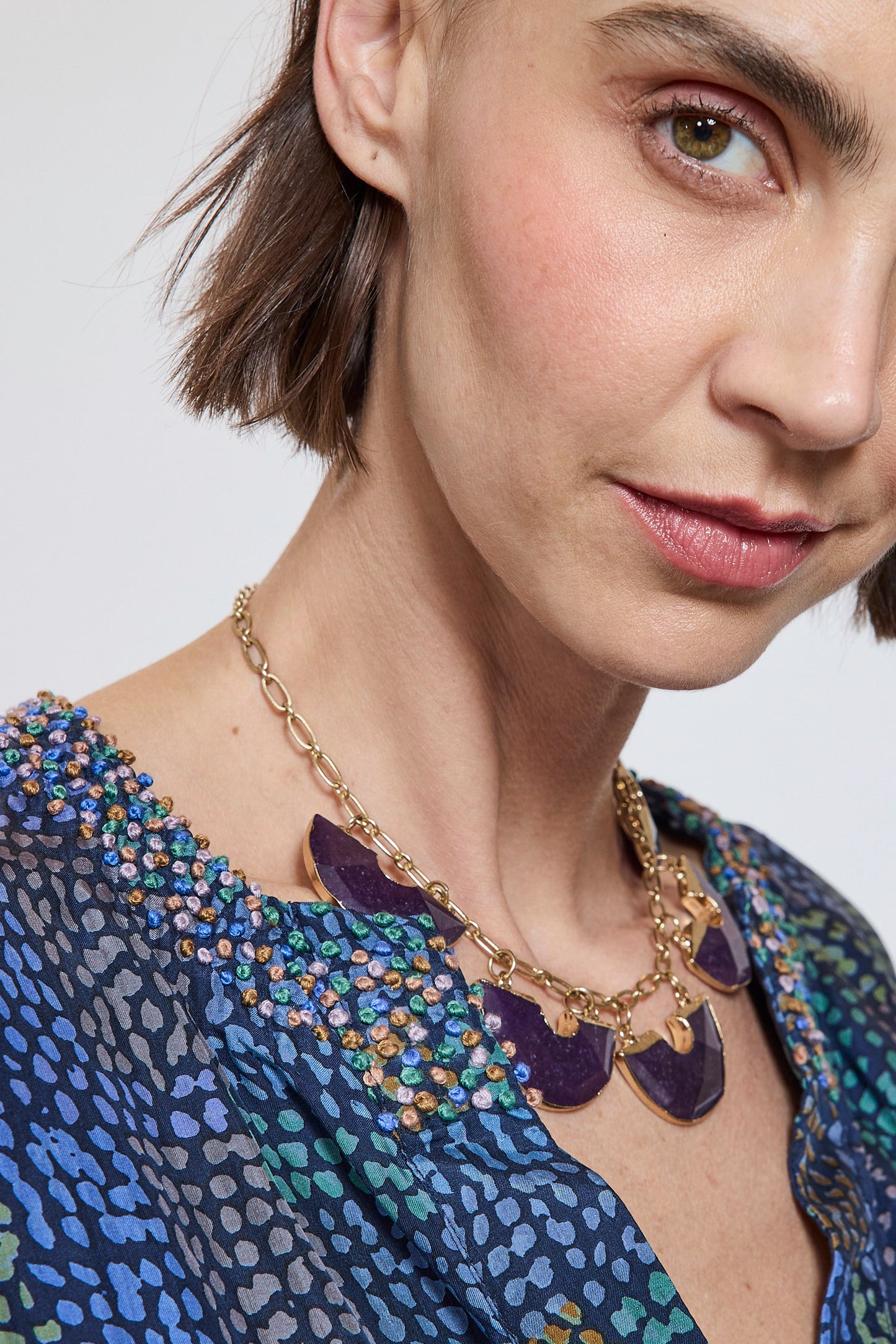 SILK ABORIGINAL TOP NAVY