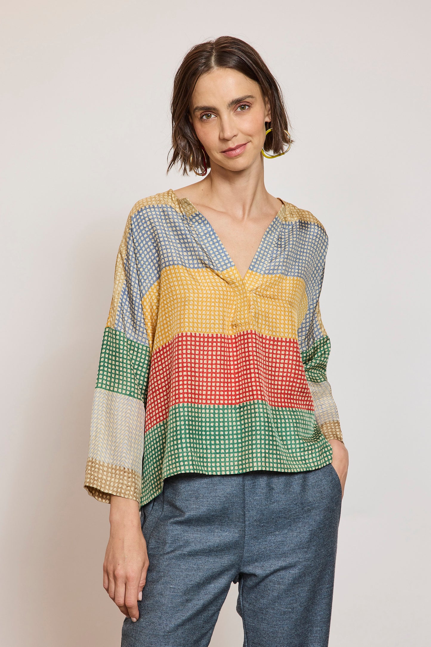 SILK BACK TO SCHOOL TOP MULTICOLORED