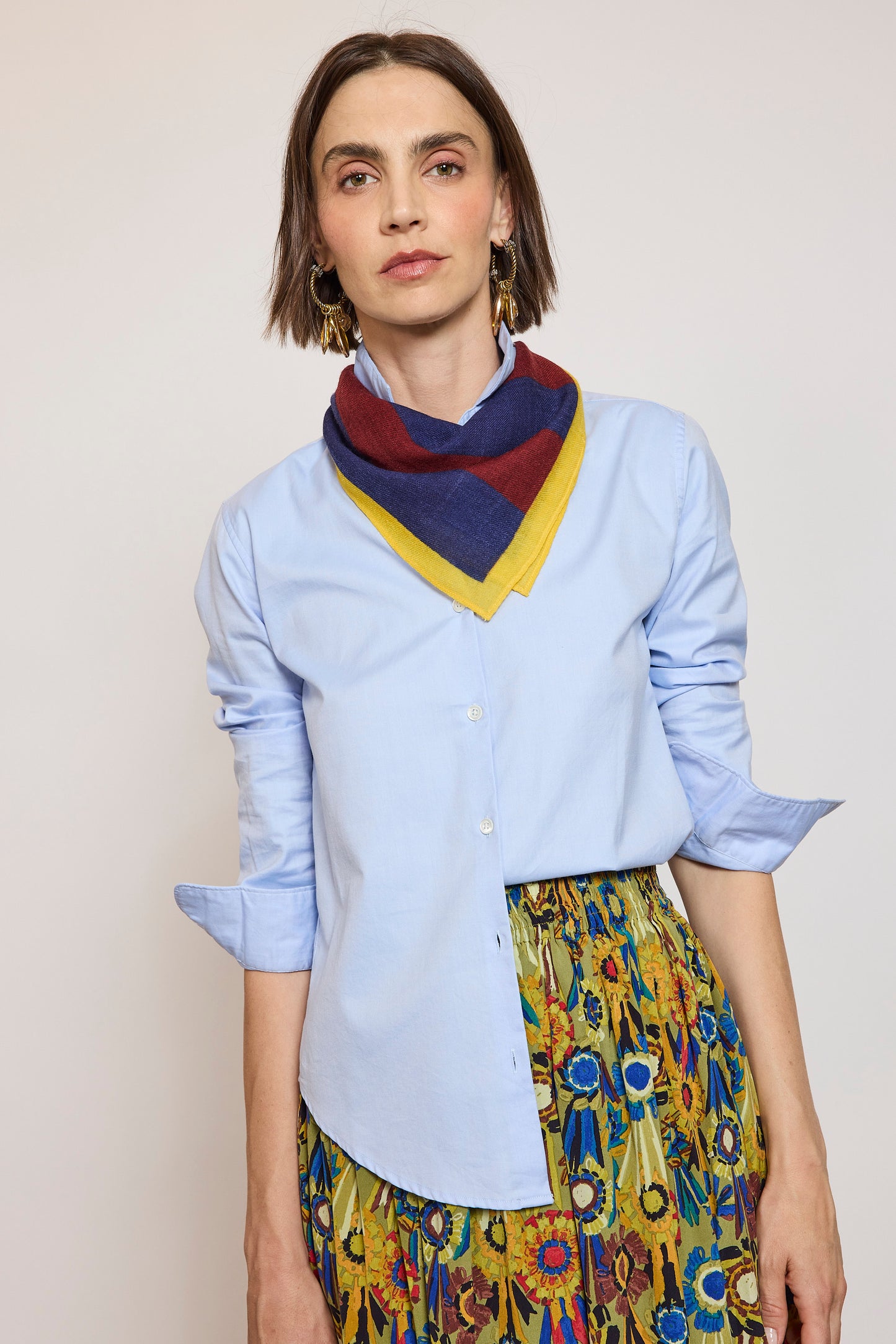 JUPE EN CRÊPE COCARDE MULTICOLORE