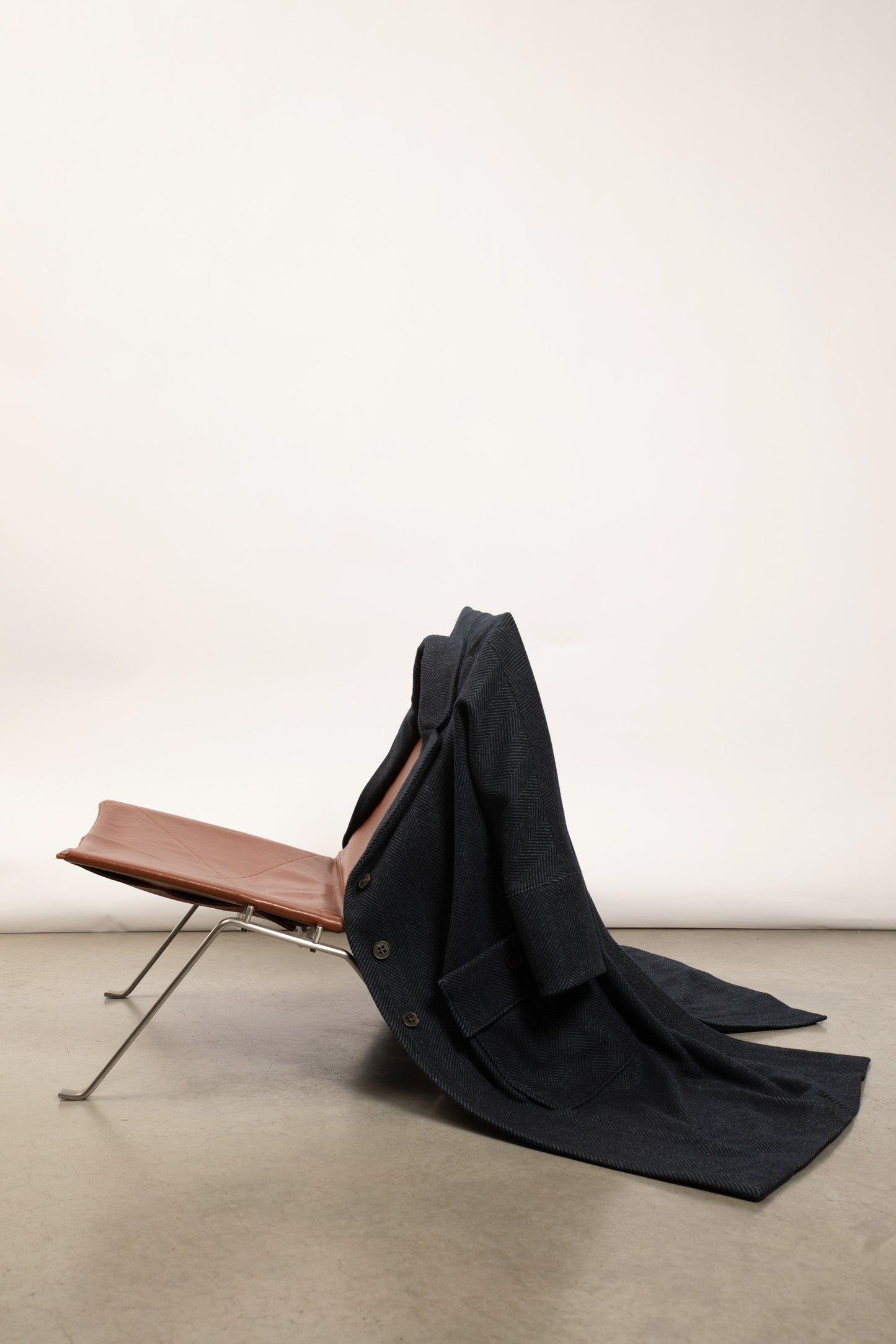 MANTEAU LONG EN CHEVRONS NAVY