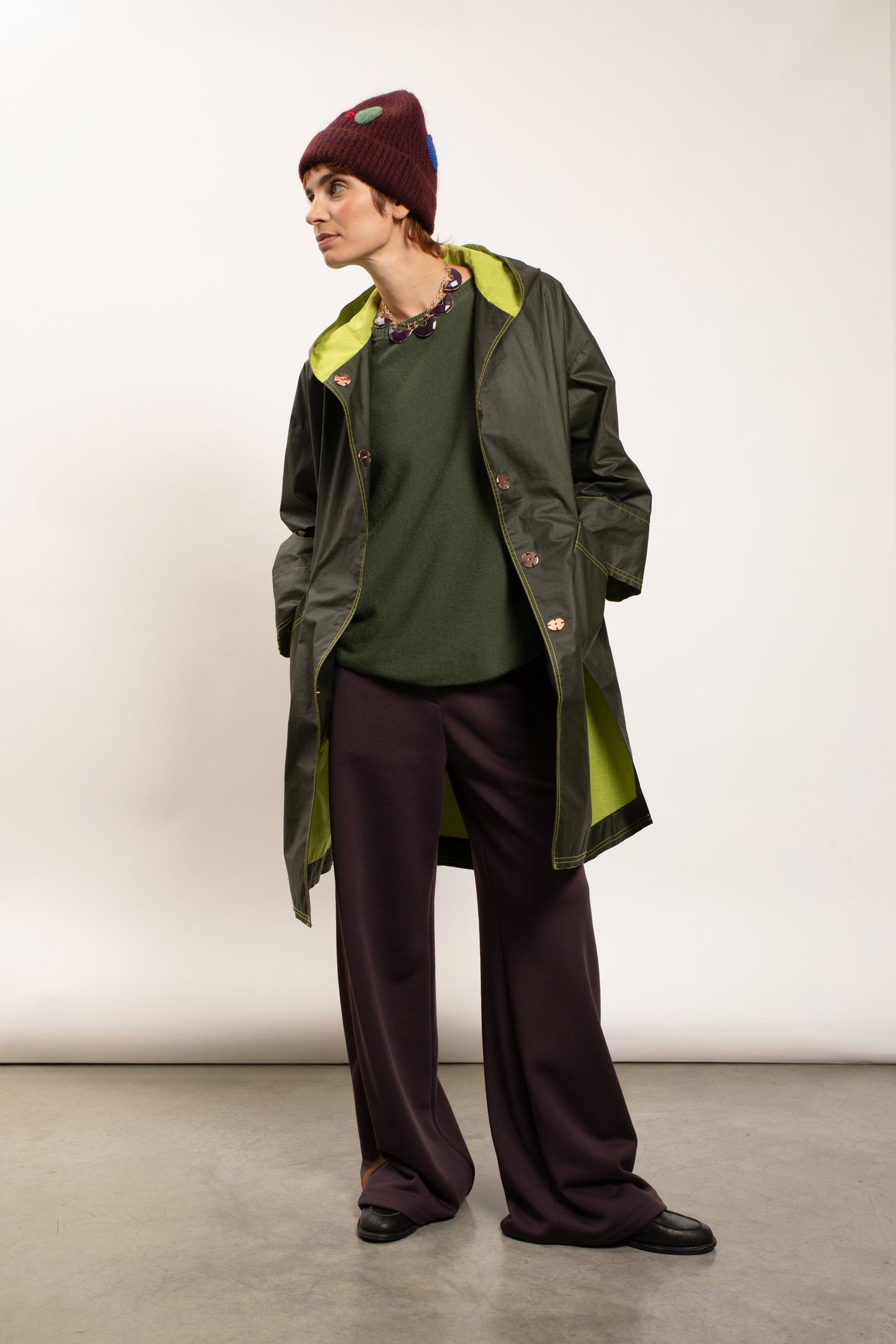 BICOLORED RAINCOAT GREEN
