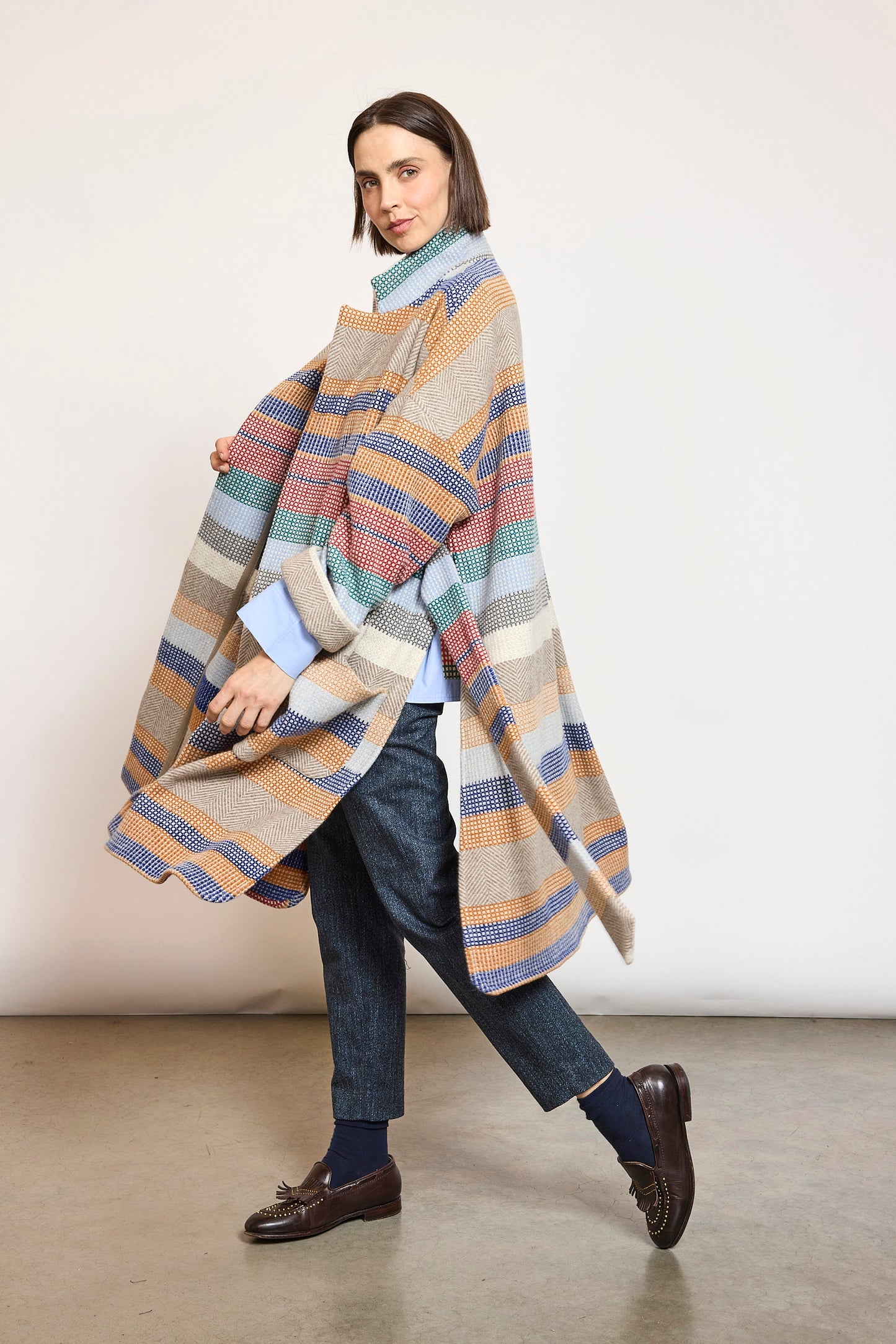 BELTED COAT MULTICOLORED