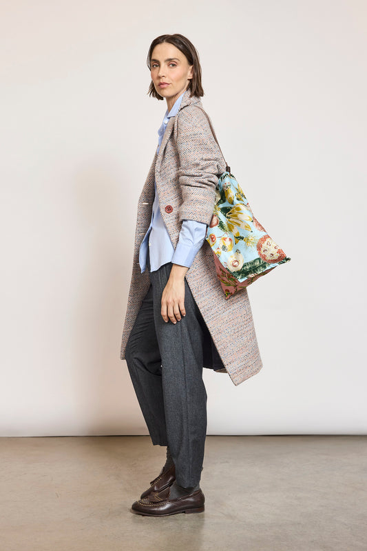 MANTEAU BOULE EN TWEED BEIGE