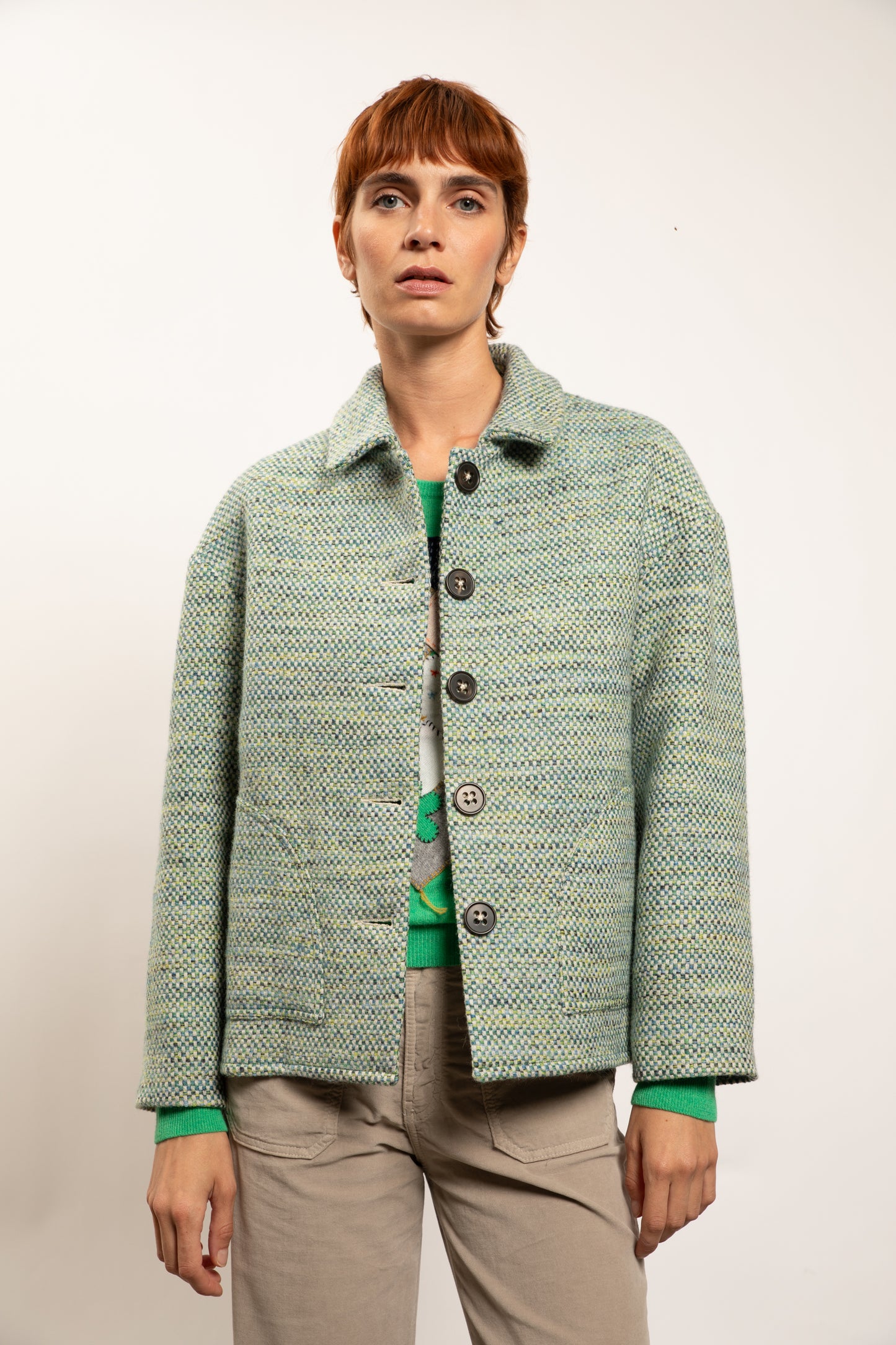 TWEED JACKET GREEN