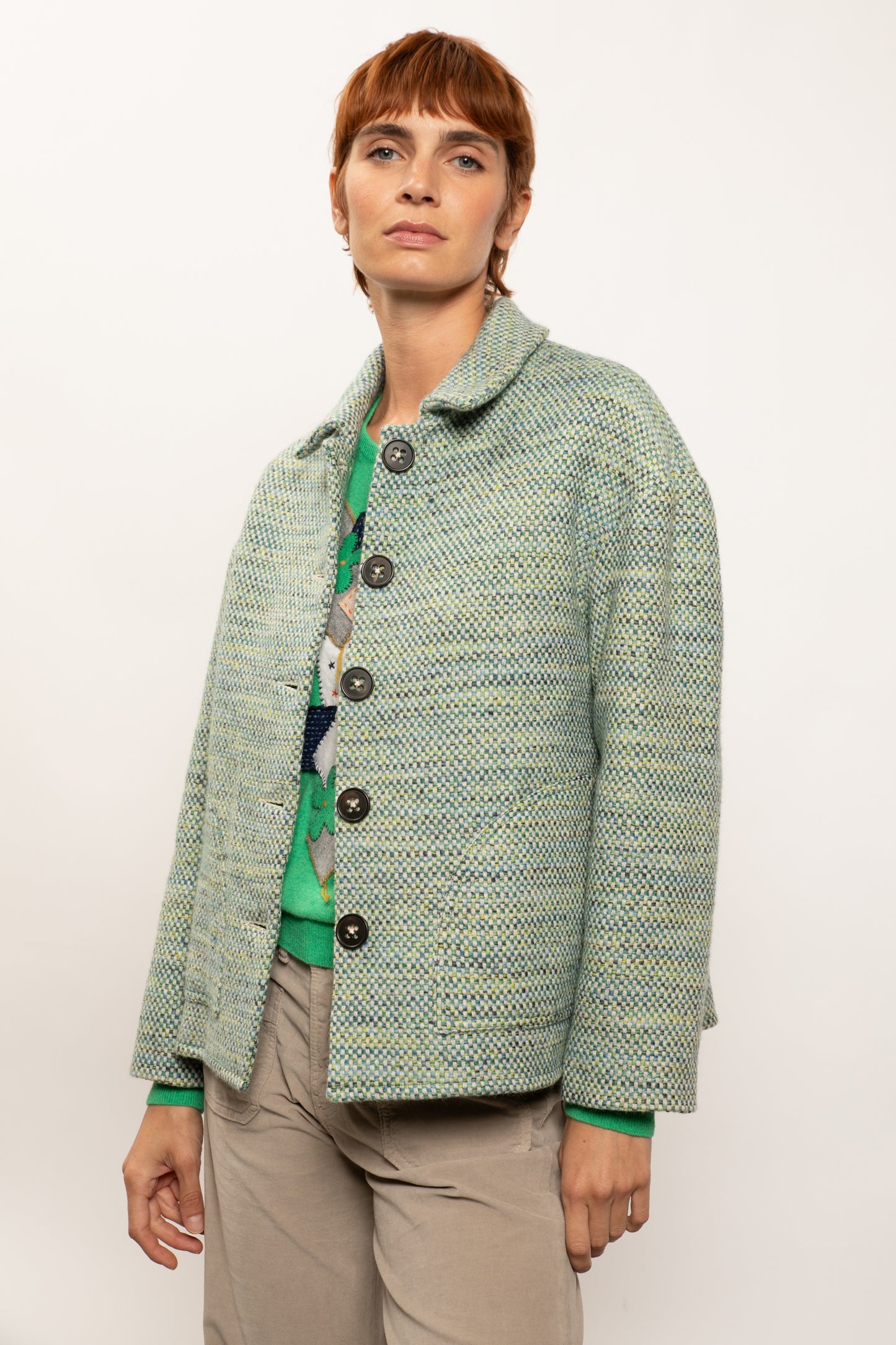 TWEED JACKET GREEN