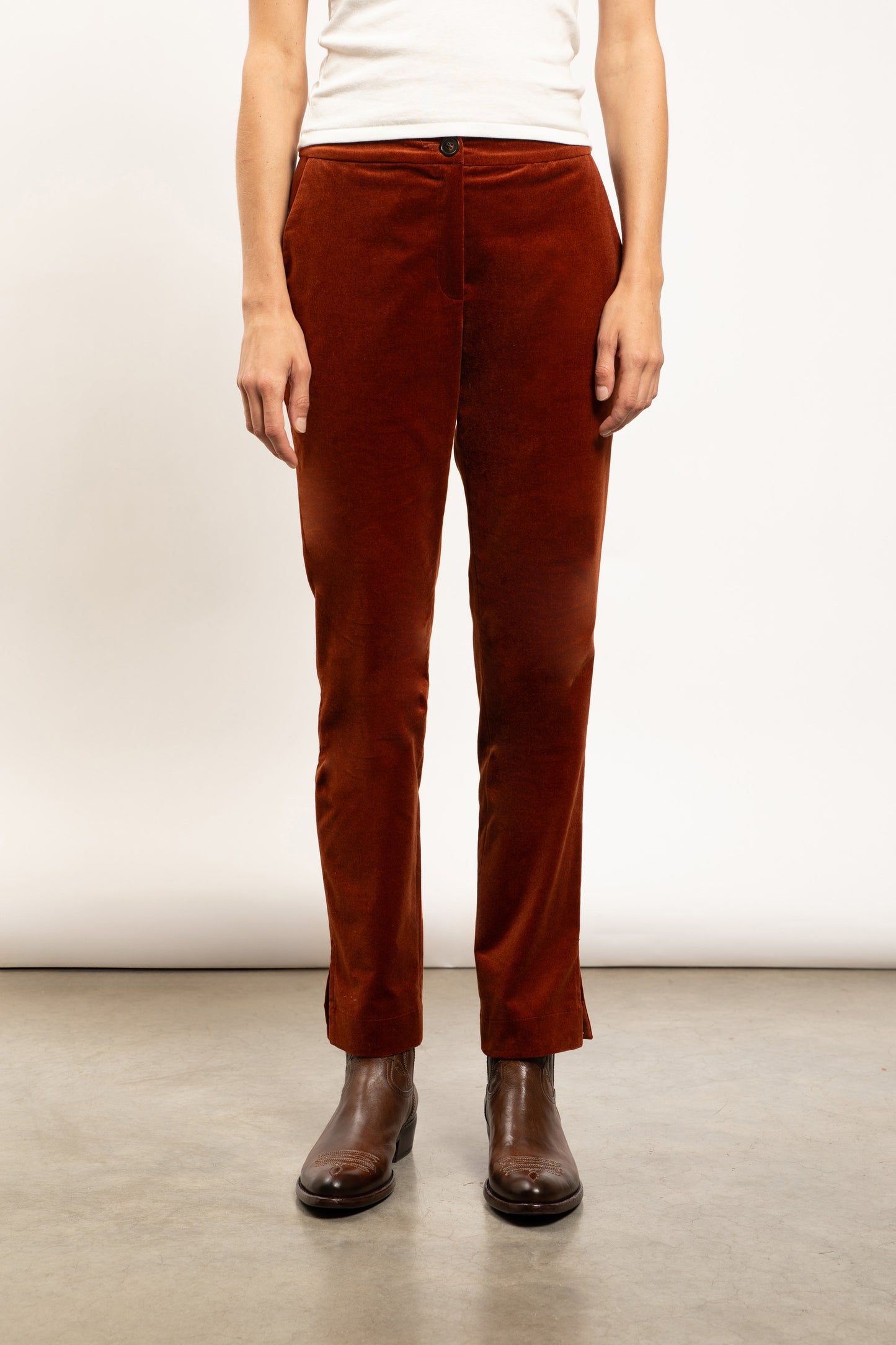 CORDUROY FITTED PANTS SQUIRREL