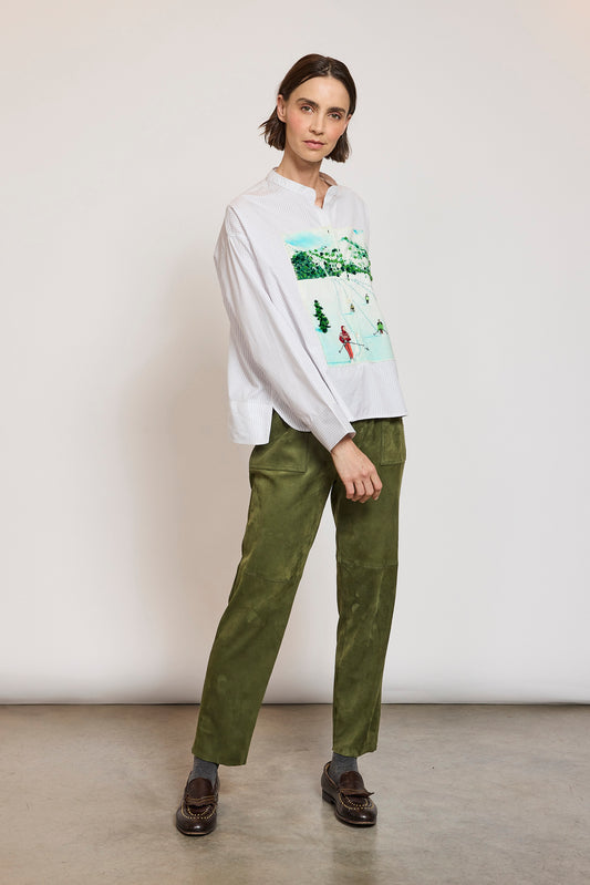 PANTALON EN PEAU STRETCH AVOCAT