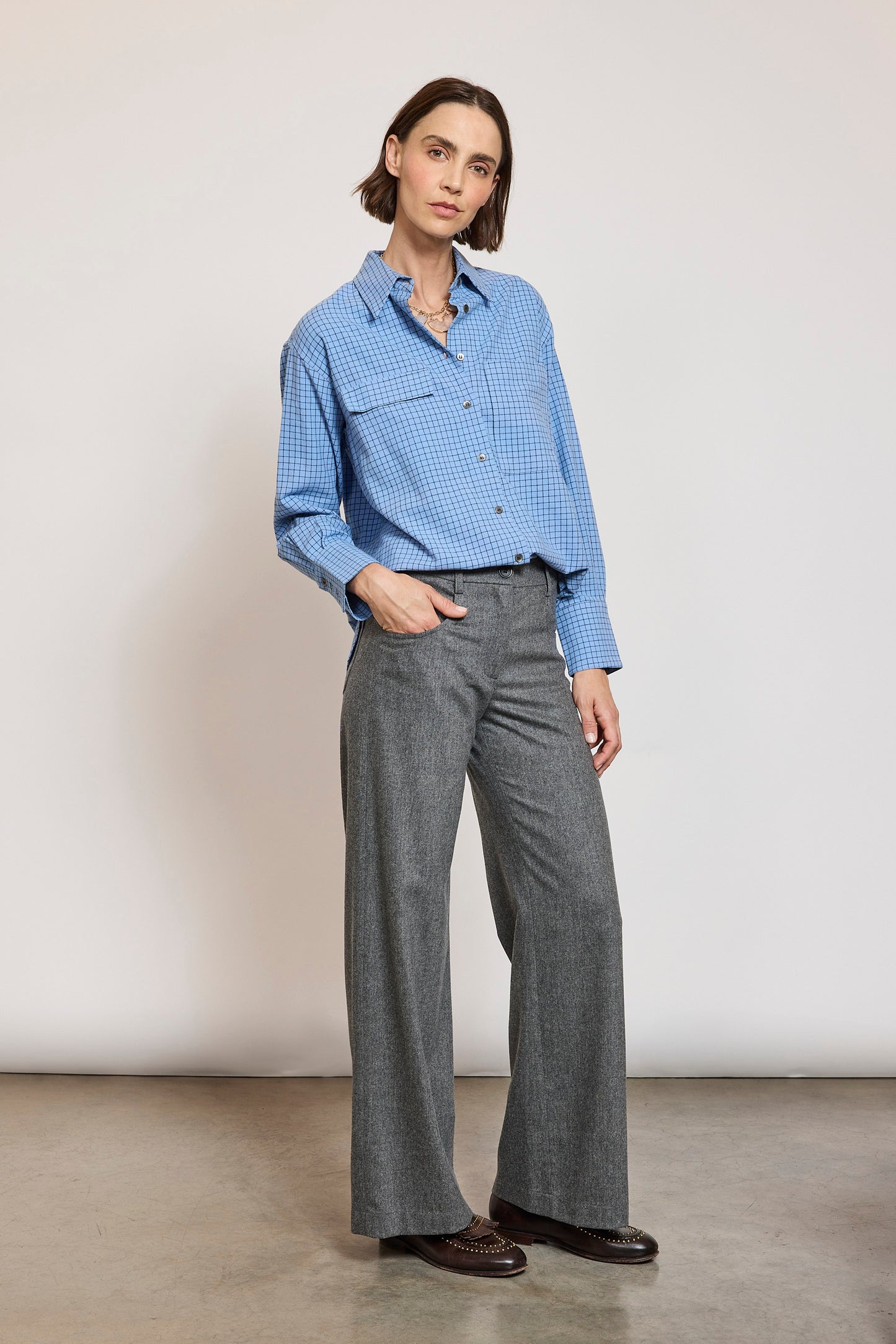 JEAN FLANNELLE CACHEMIRE GRIS