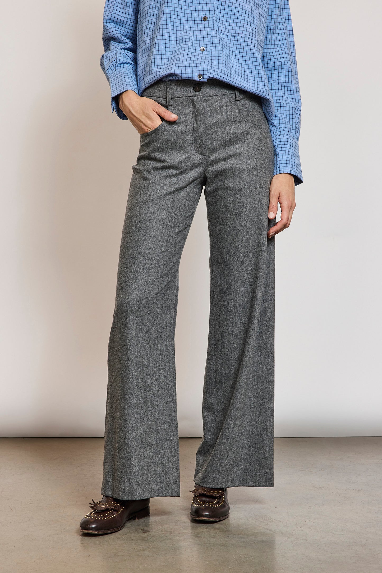 JEAN FLANNELLE CACHEMIRE GRIS