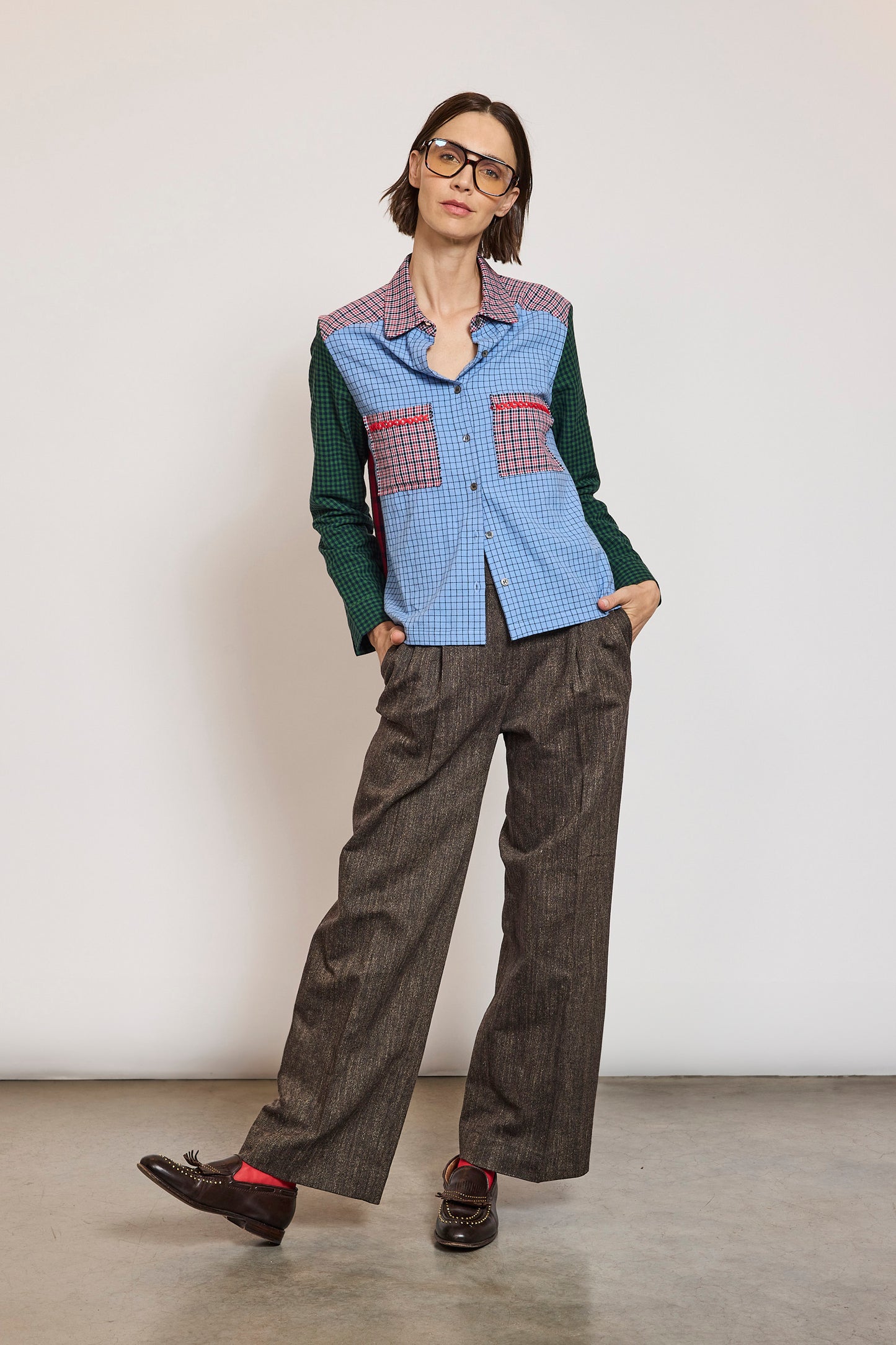 PANTALON À PINCES JEAN CHOCO