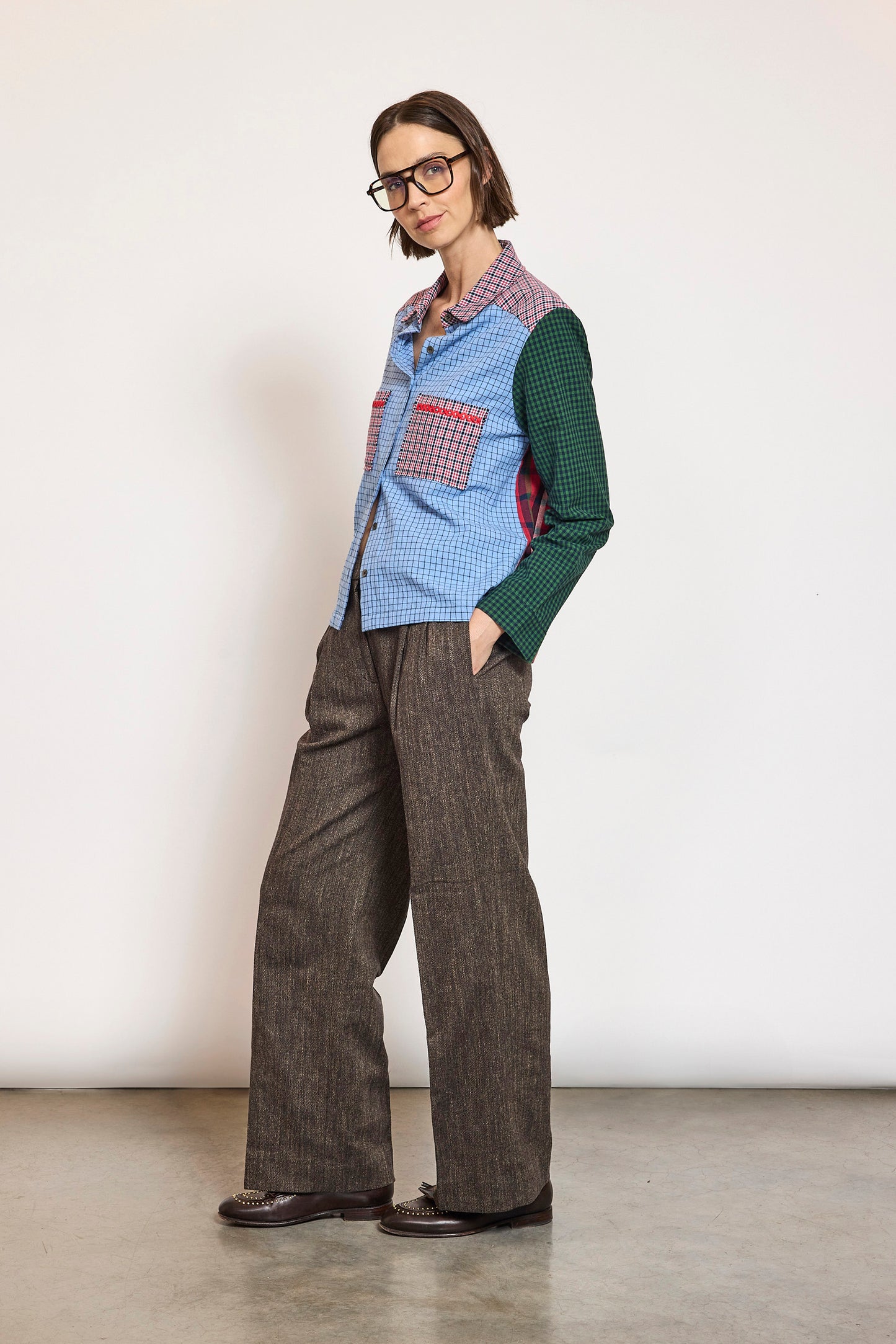 PANTALON À PINCES JEAN CHOCO