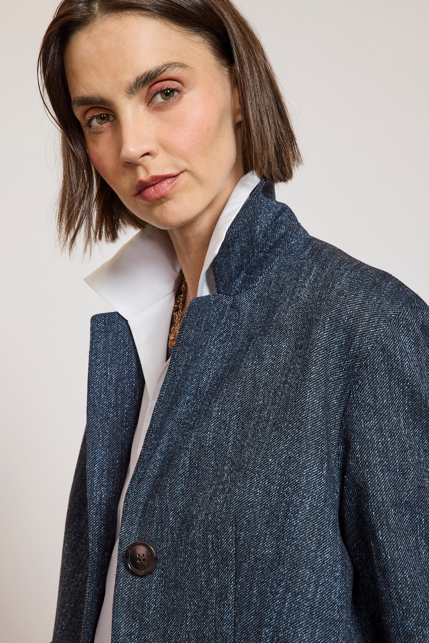 PATCH POCKETS JACKET BLUE DENIM