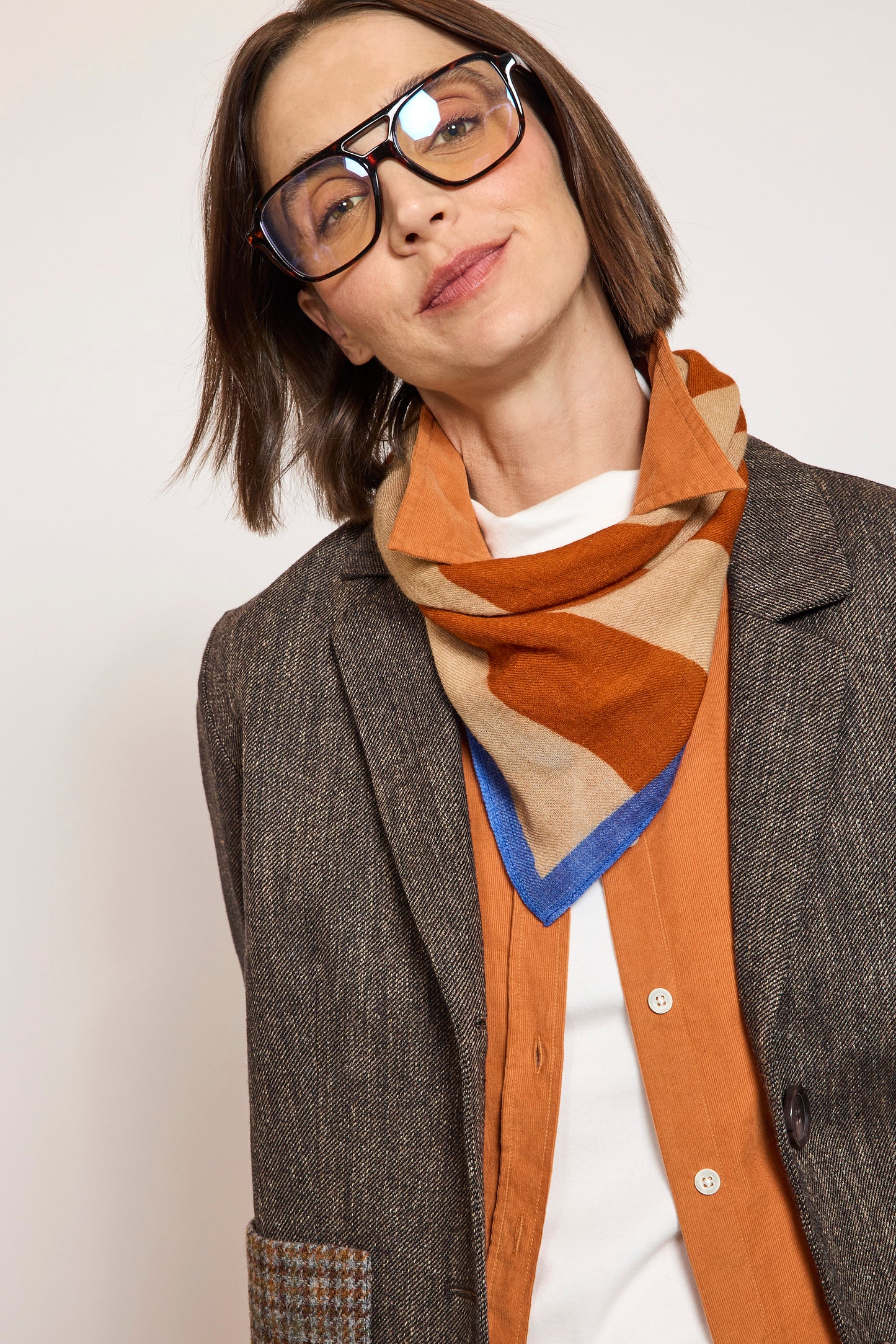 PATCH POCKETS JACKET COCOA DENIM