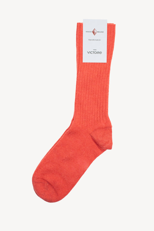 CHAUSSETTES EN CACHEMIRE CORAIL