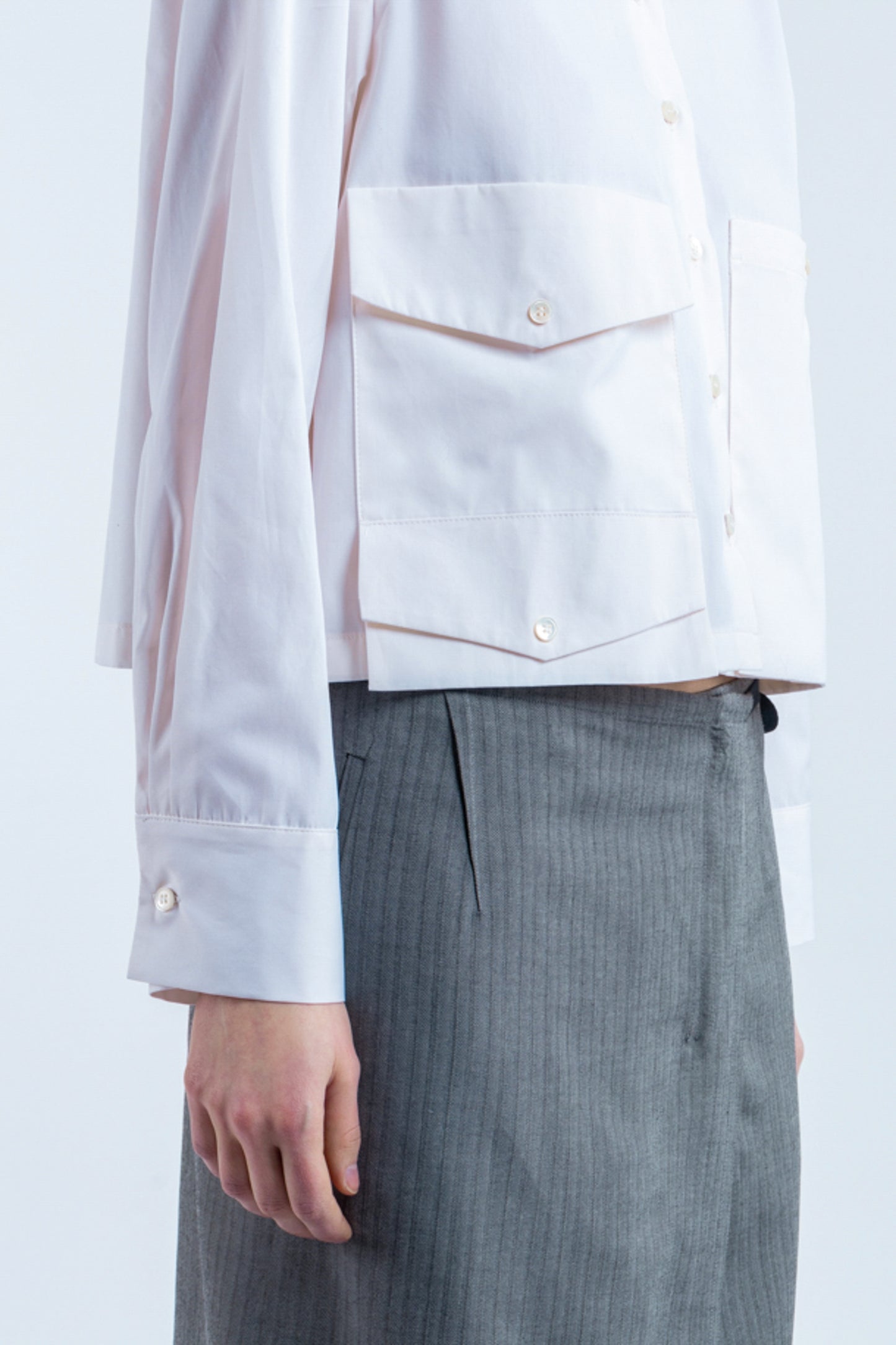 CHEMISE MULTI POCHES BLANCHE