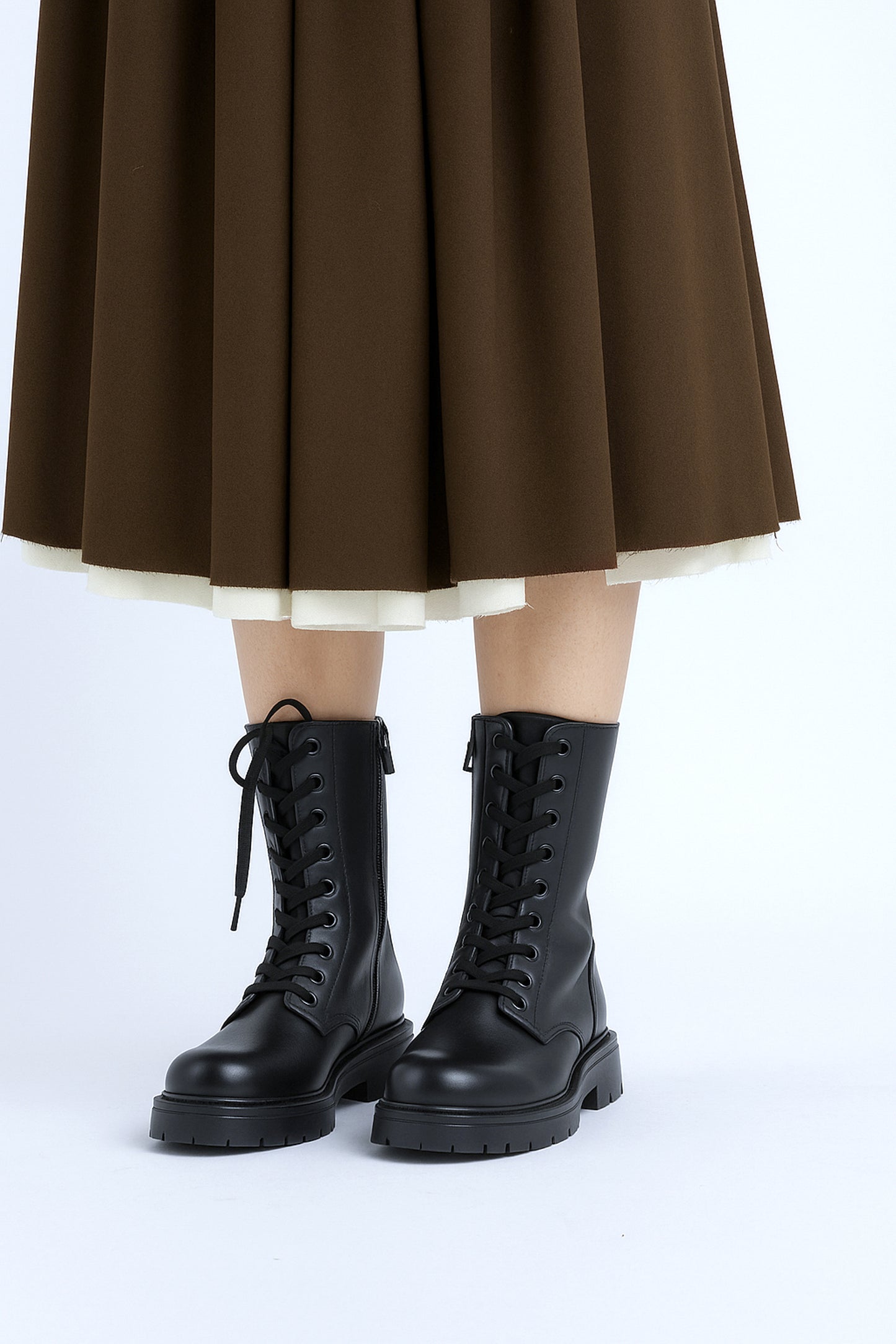 JUPE EN FLANELLE NOISETTE