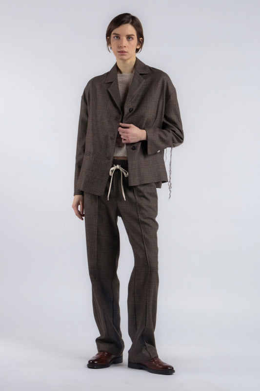 VESTE PRINCE DE GALLES BRUN