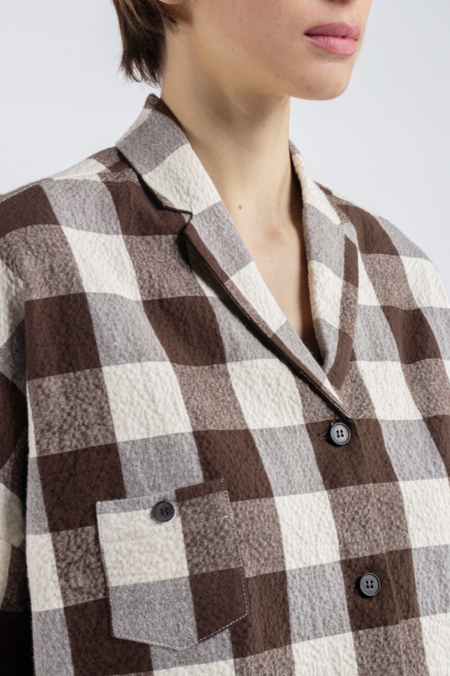 MAXI VICHY JACKET COCOA