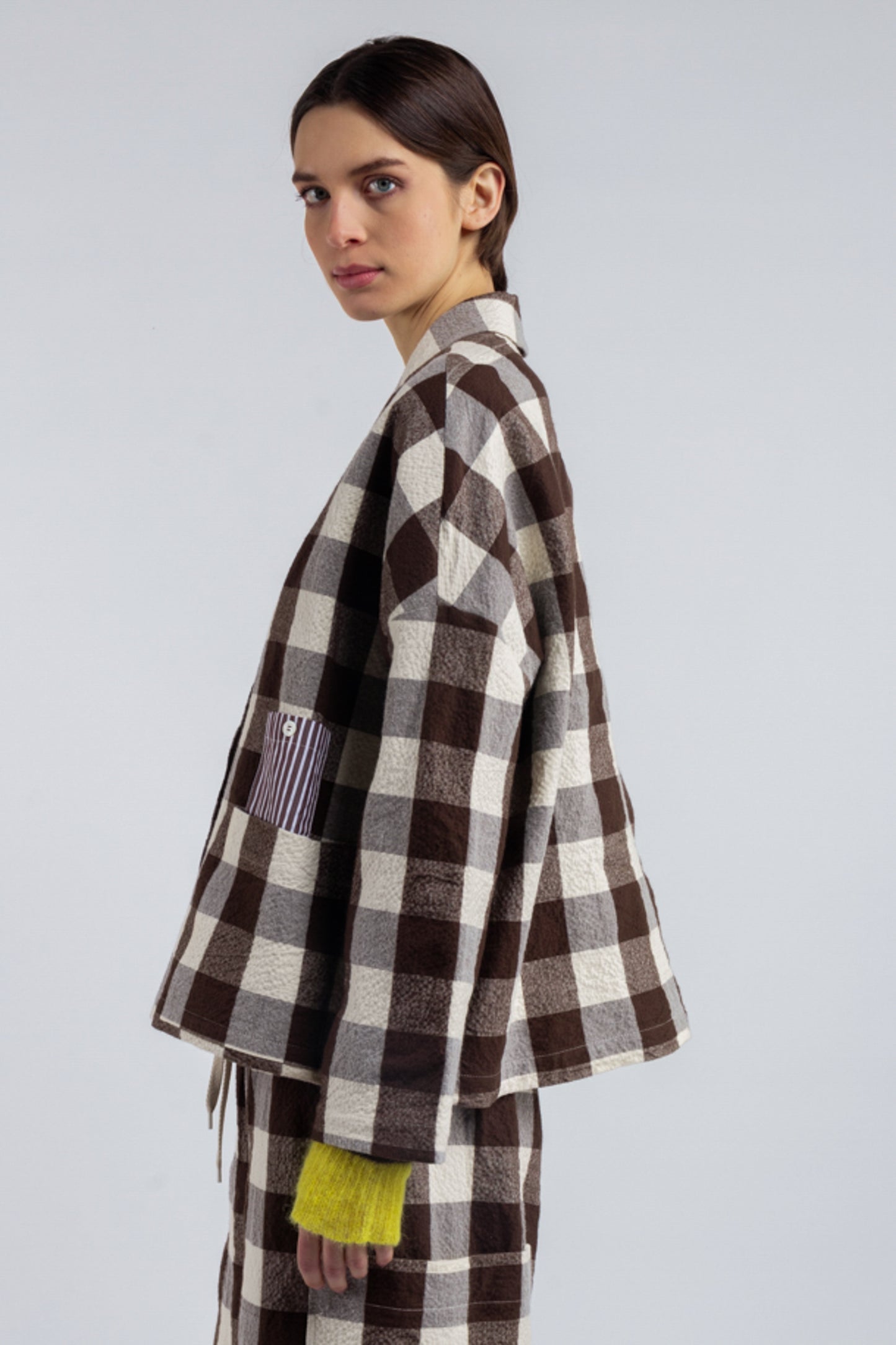 MAXI VICHY JACKET COCOA