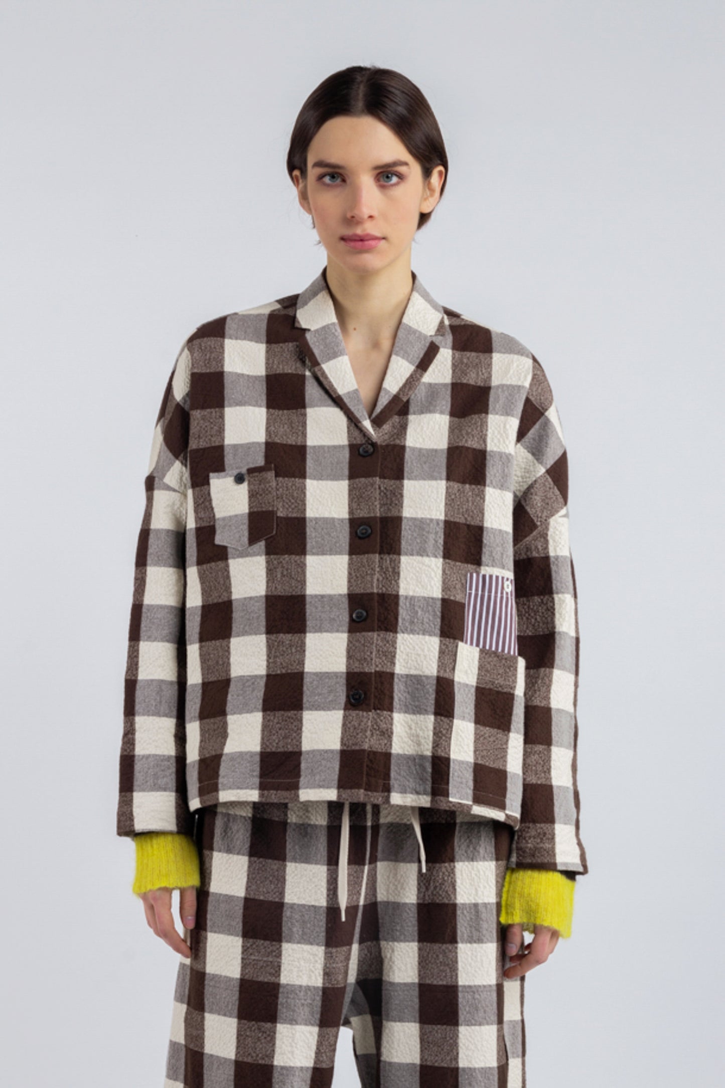 MAXI VICHY JACKET COCOA