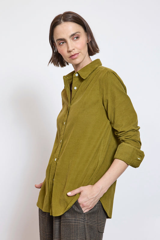 CHEMISE IBIZA EN VELOURS OLIVE