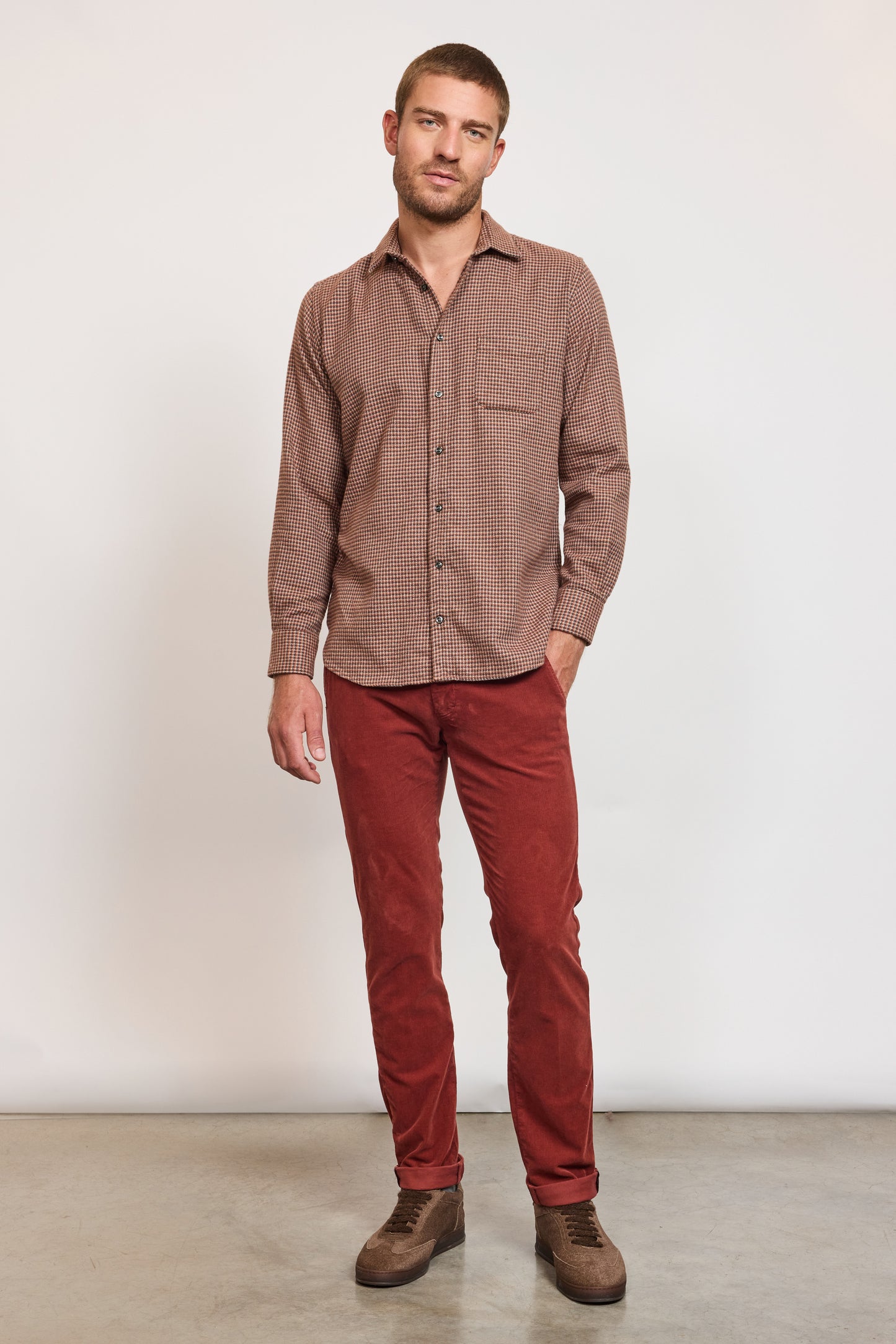 VELVET TROUSERS BURGUNDY