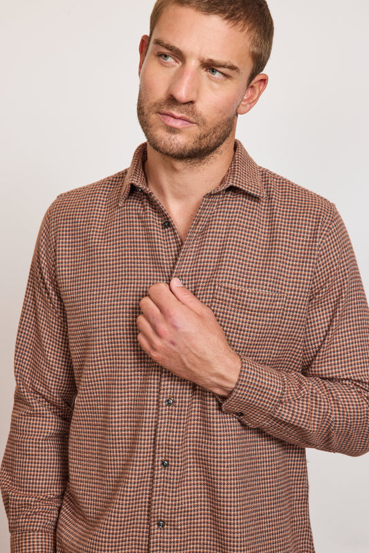 CHEMISE DROITE PILOU CARREAUX CHOCO