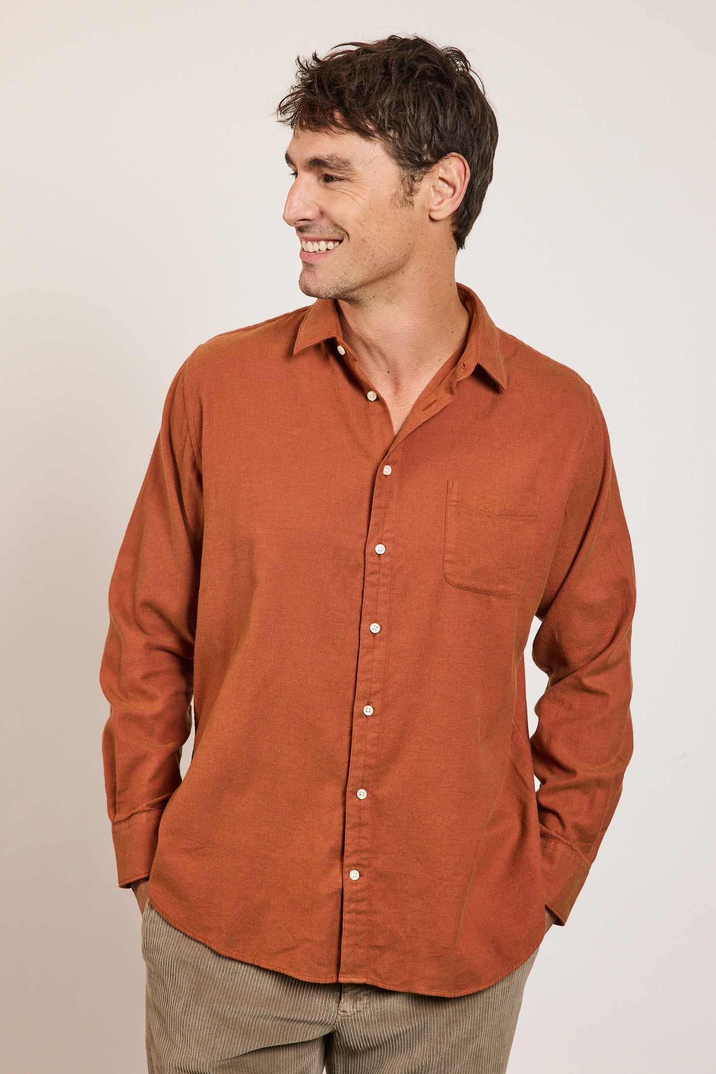 FLANNEL REGULAR SHIRT BRICK