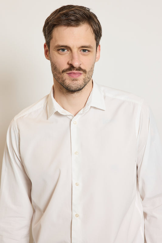 SEMI SLIM SHIRT WHITE TWILL