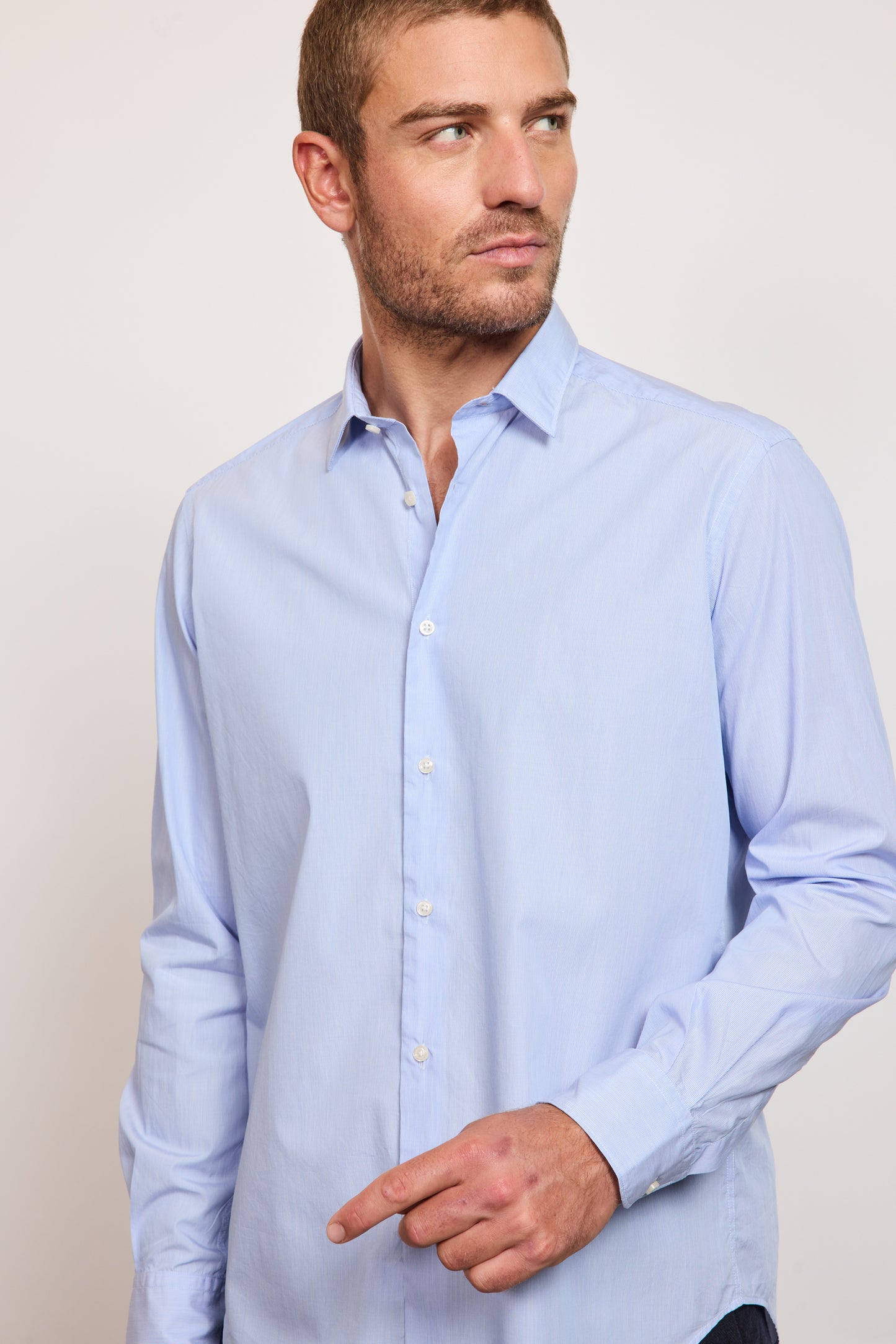 SEMI SLIM SHIRT MINI STRIPES