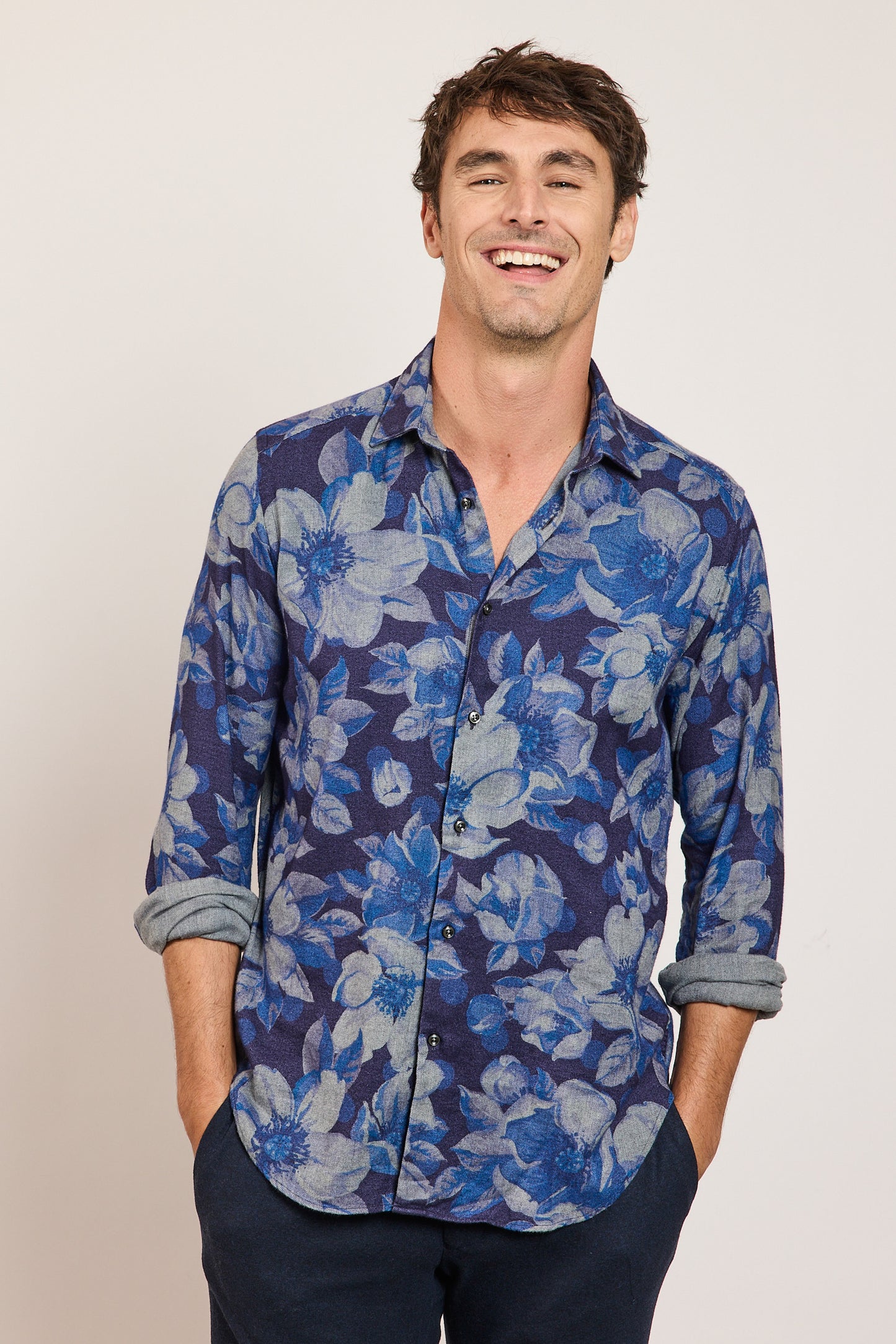 SEMI SLIM SHIRT FLOWERS