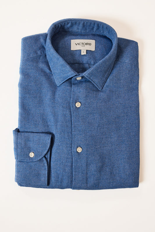 CHEMISE AJUSTÉE PILOU BLEUE