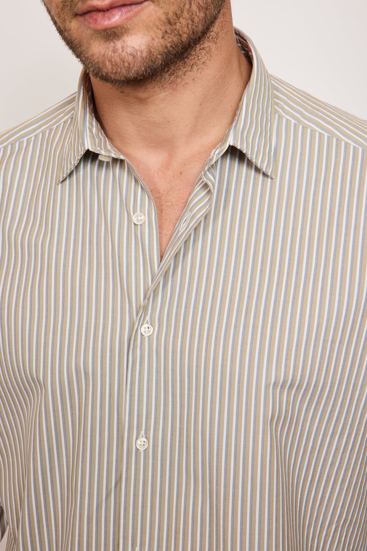 CHEMISE AJUSTÉE SPORT RAYURES BRONZE