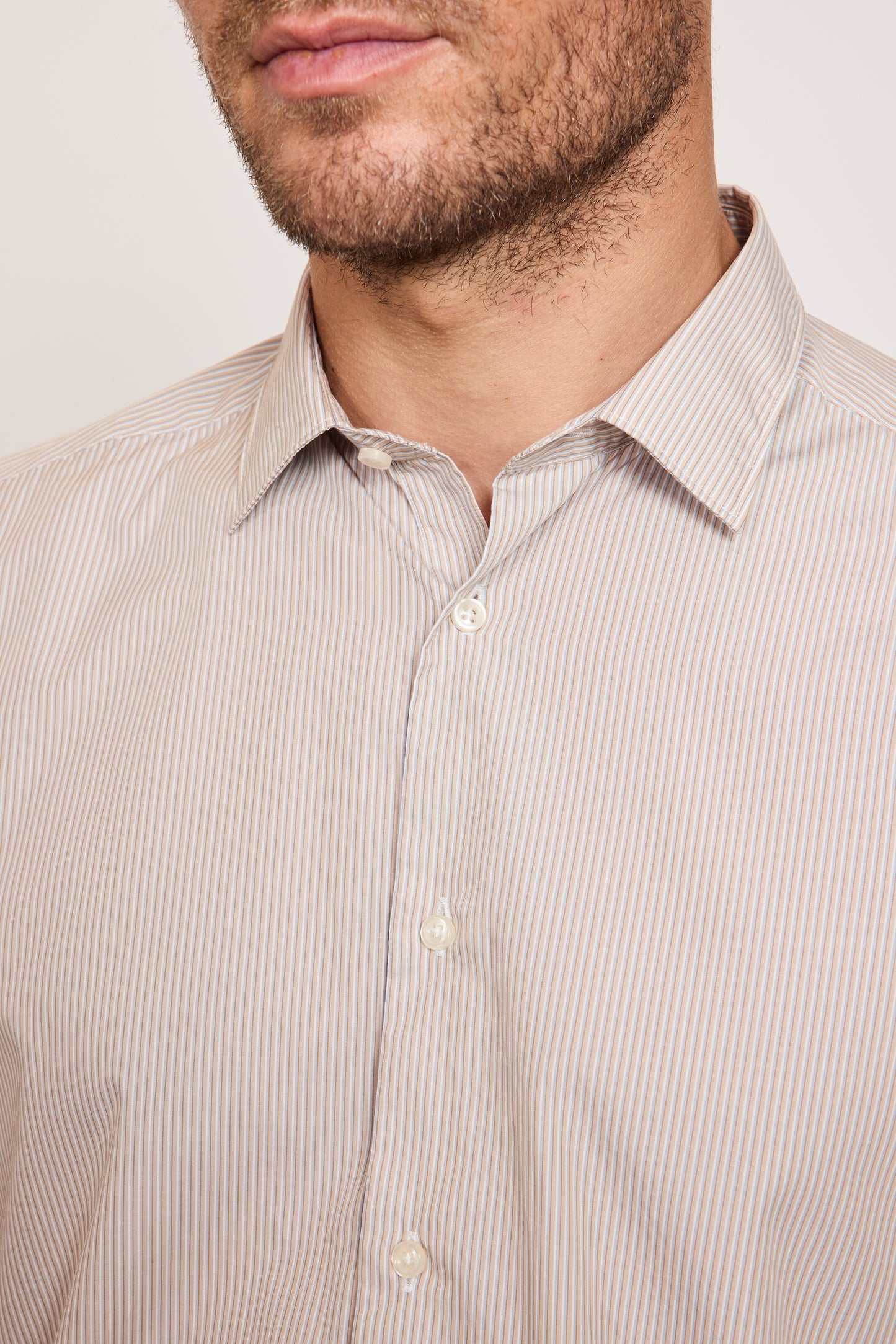 SEMI SLIM SHIRT SAND STRIPES