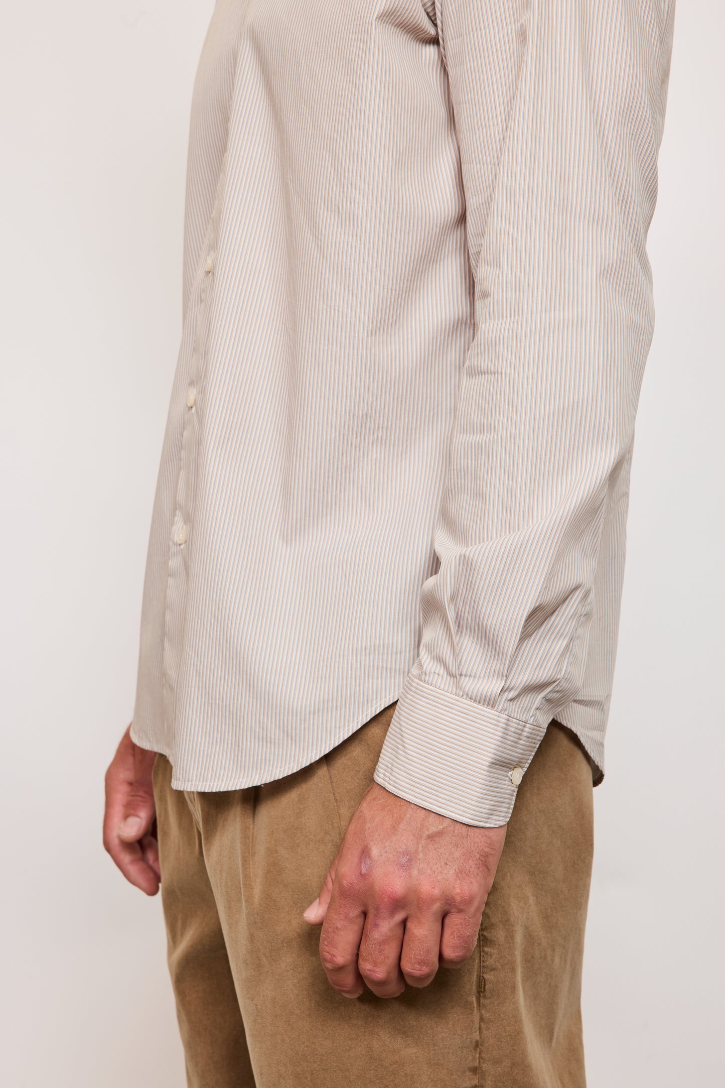 SEMI SLIM SHIRT SAND STRIPES