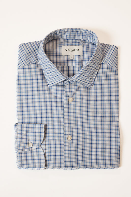 CHEMISE AJUSTÉE SPORT VICHY BLEUS