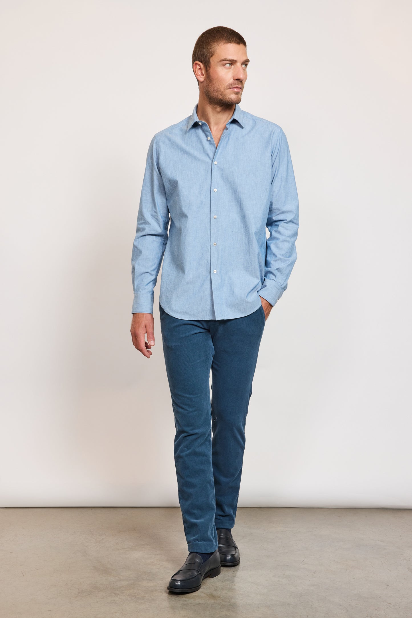 JEAN SEMI SLIM SHIRT BLUE