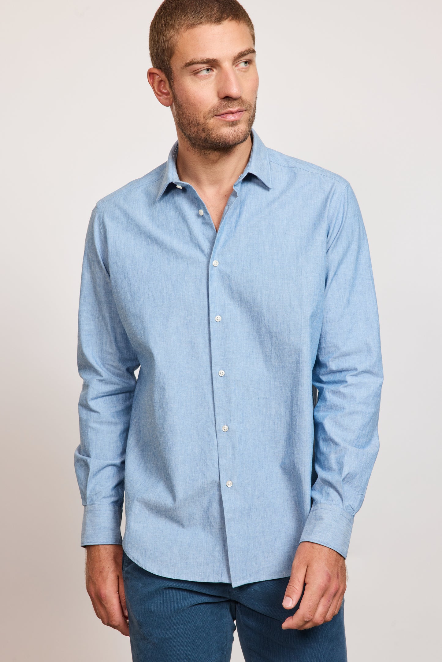 JEAN SEMI SLIM SHIRT BLUE