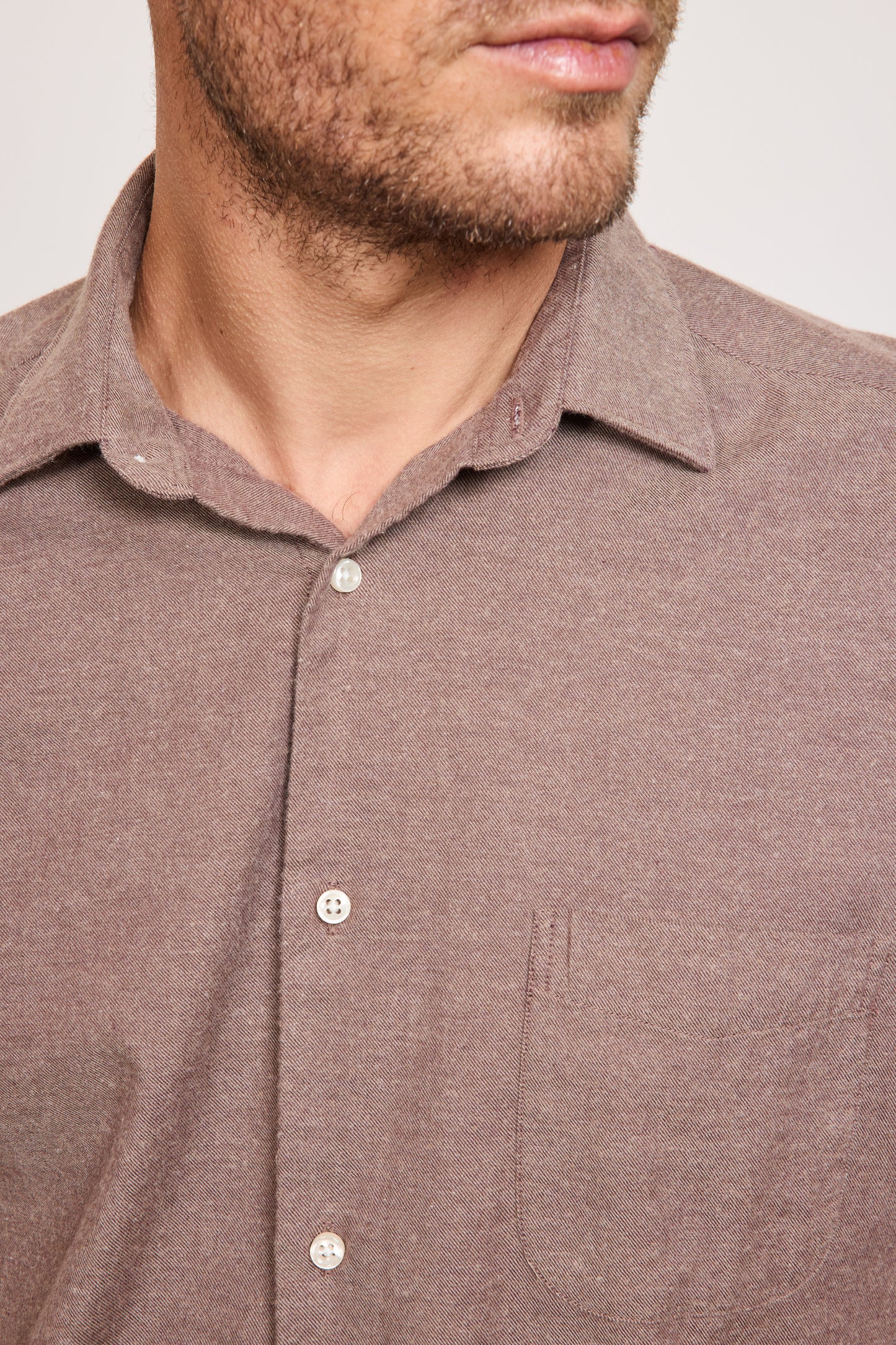 CASHMERE SEMI SLIM SHIRT COFFEE