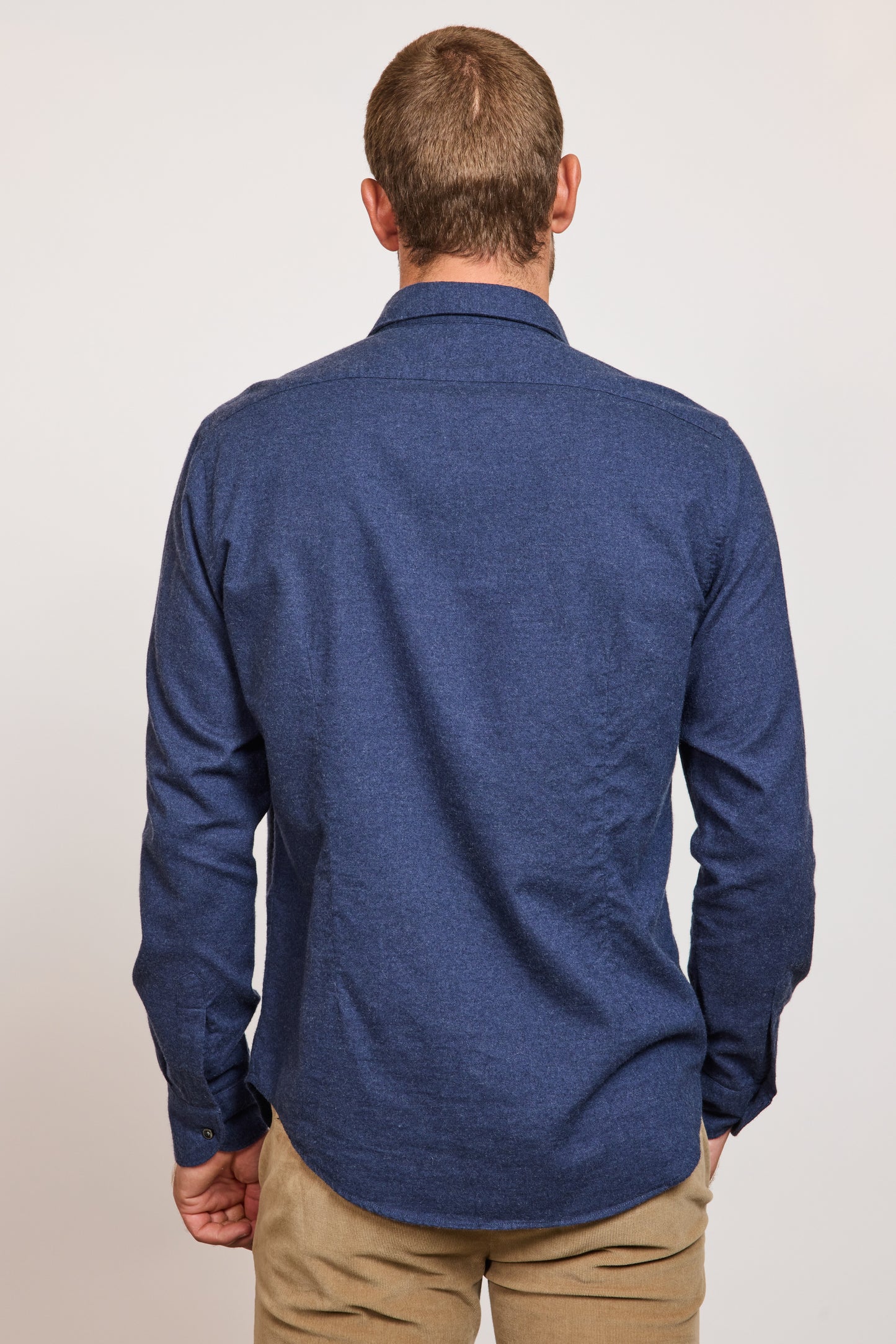 CASHMERE SEMI SLIM SHIRT NAVY