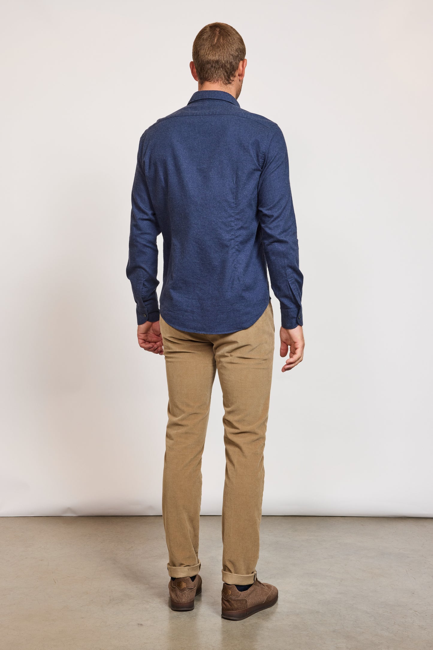 CASHMERE SEMI SLIM SHIRT NAVY