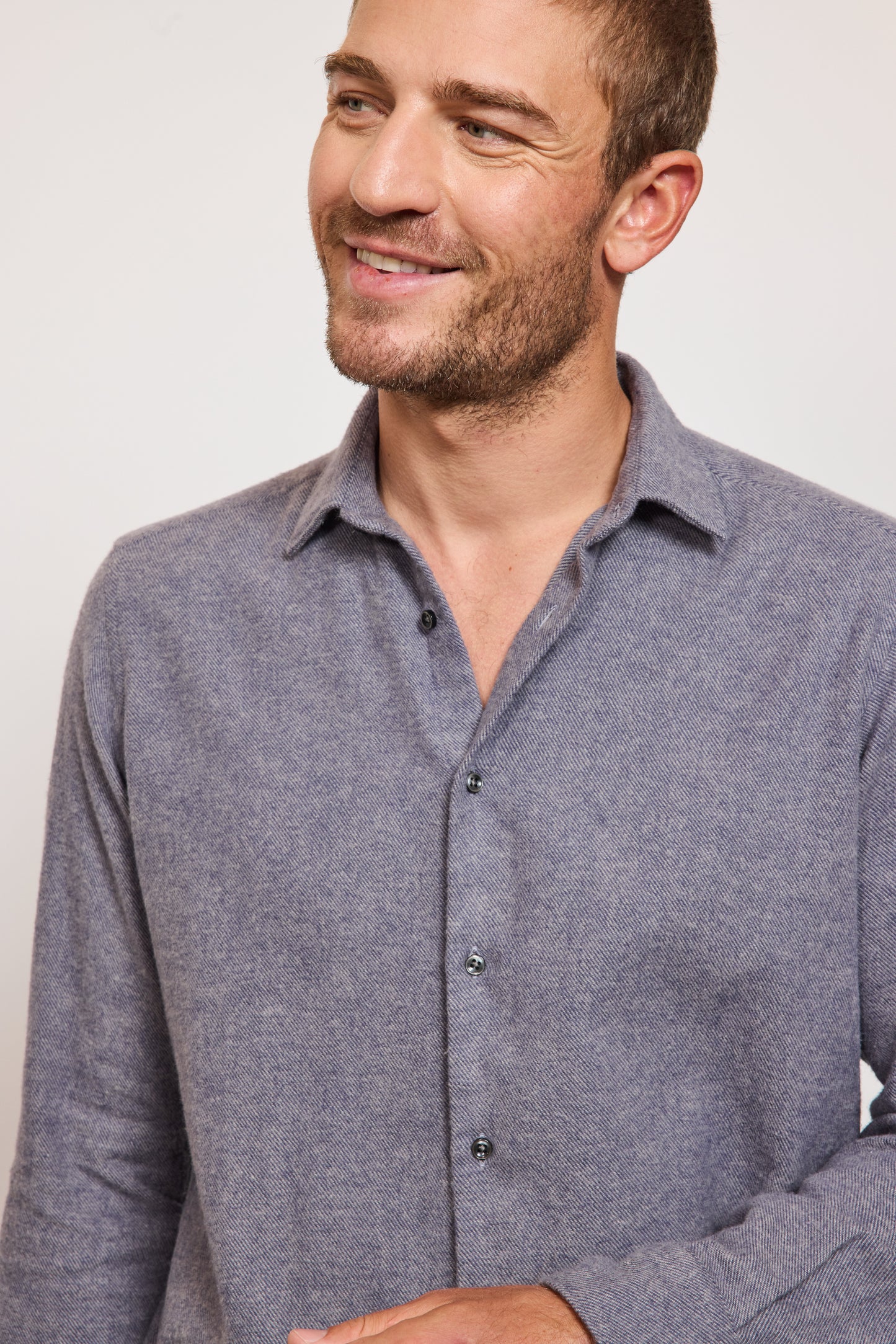 ORGANIC SEMI SLIM SHIRT BLUE