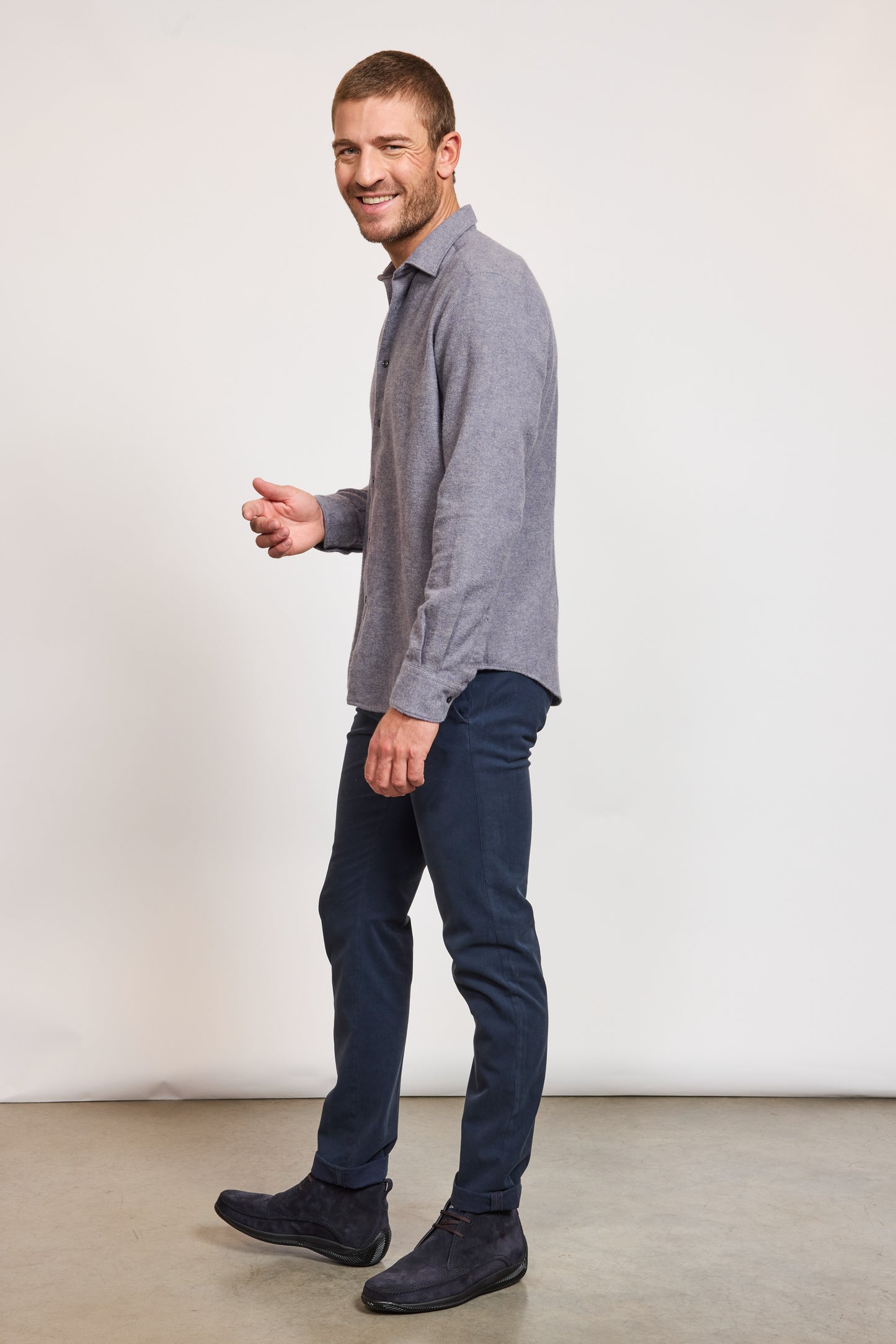 ORGANIC SEMI SLIM SHIRT BLUE