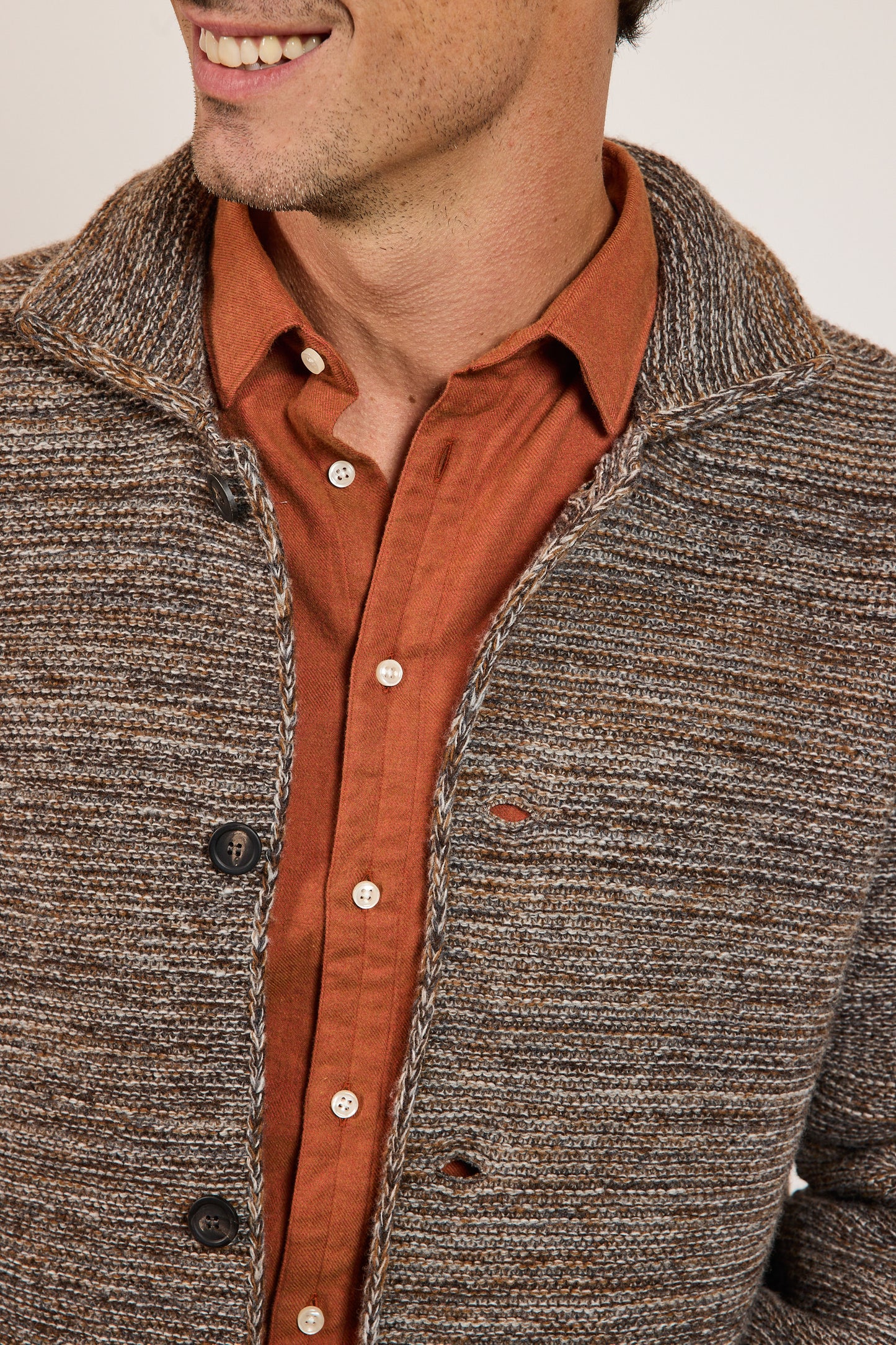 WOOL KNIT JACKET NUT