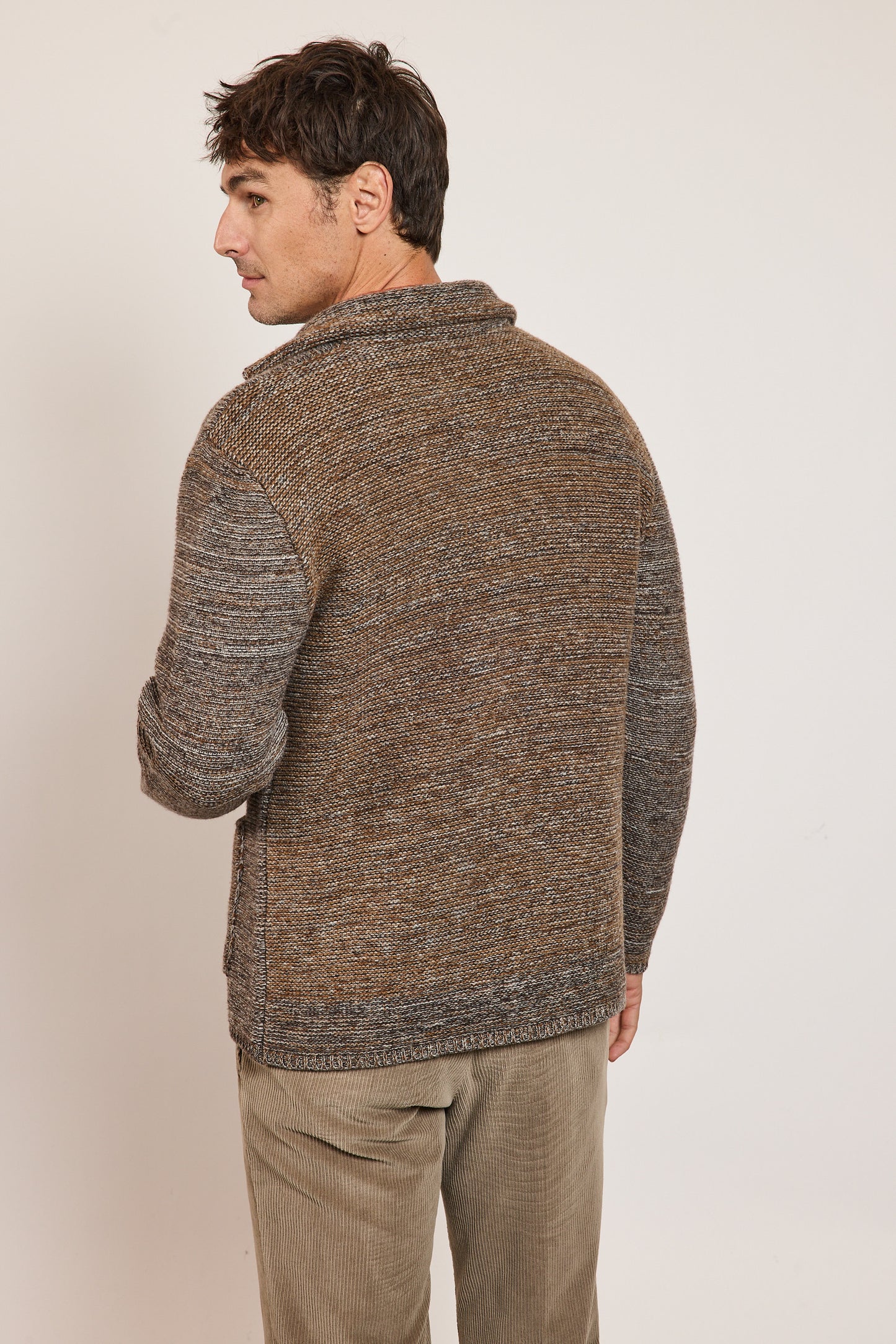 WOOL KNIT JACKET NUT