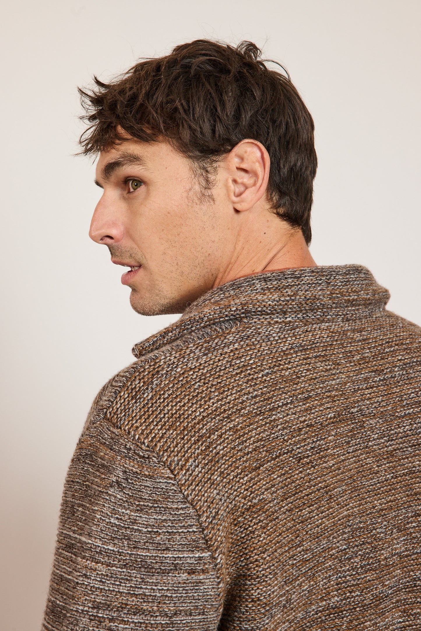 WOOL KNIT JACKET NUT