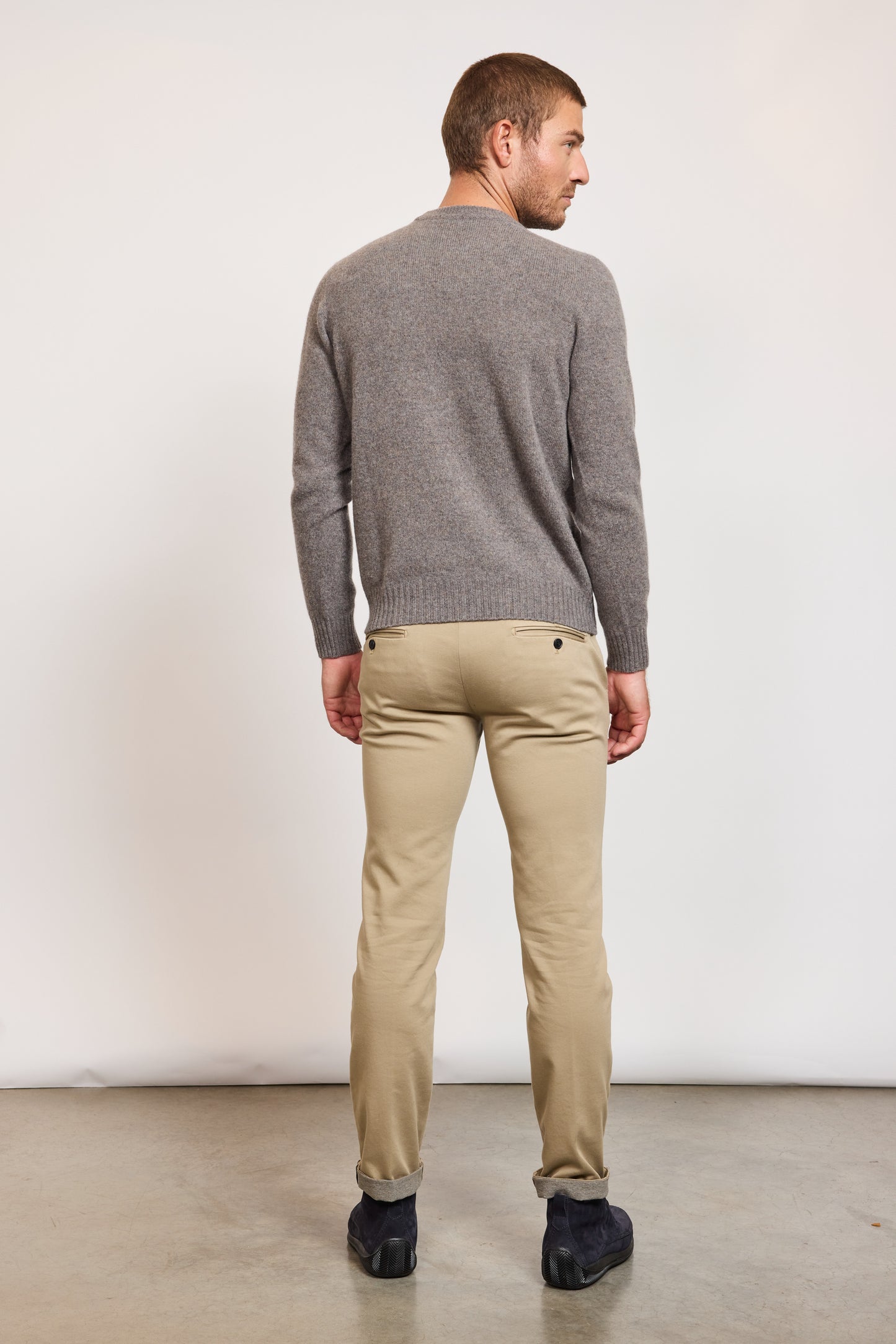 PULL CHINÉ LAINE & CACHEMIRE GRIS