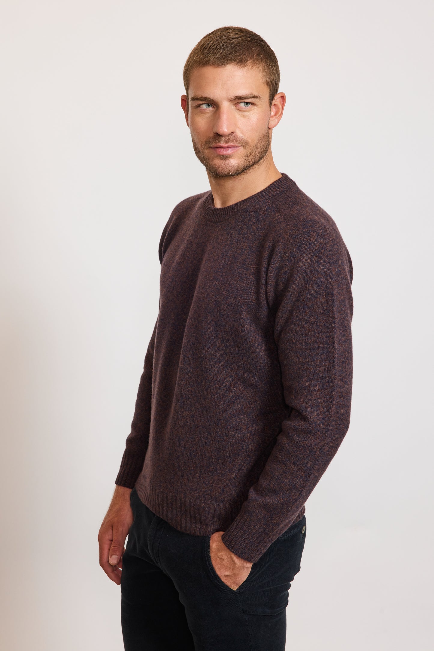 WOOL AND CASHMERE SWEATER INDIGO