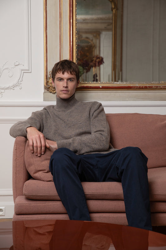 PULL COL CHEMINÉ TAUPE